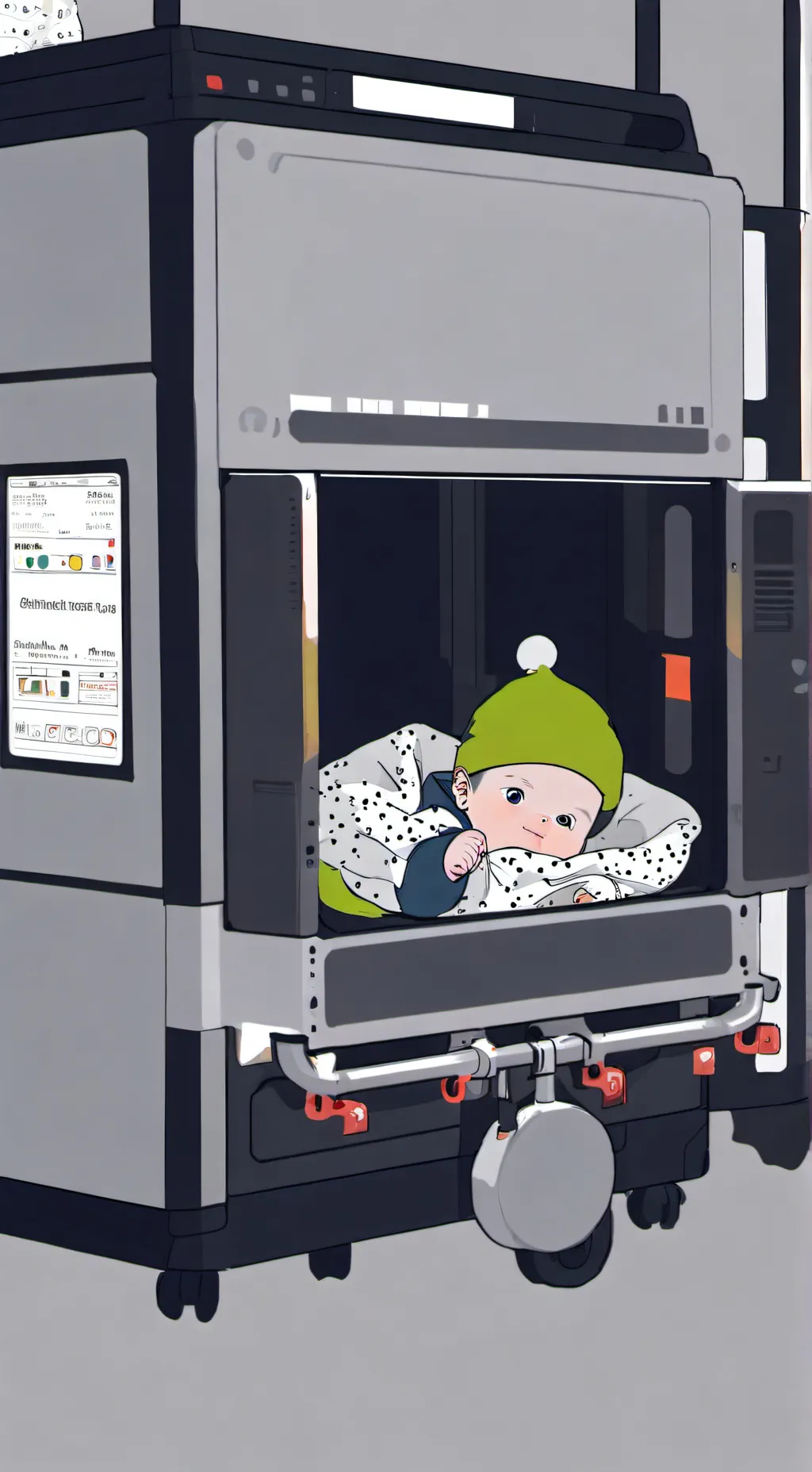 ai character: BABY FACTROY background