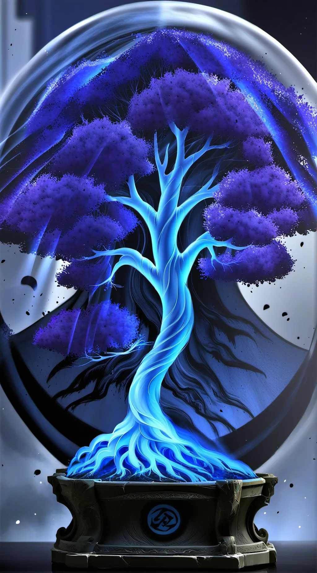 ai character: blue tree  background