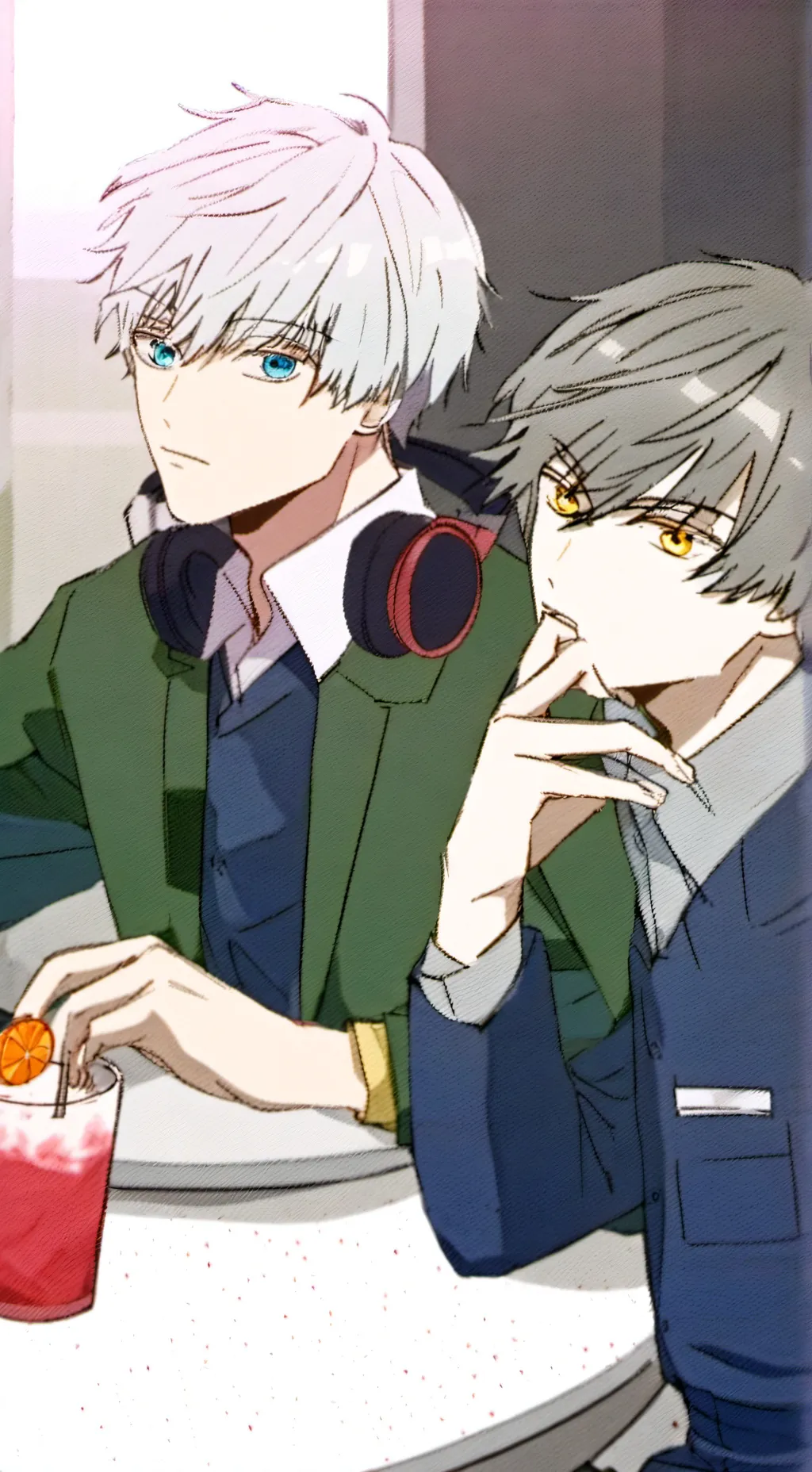 ai character: Haruka Sakura Ren  background