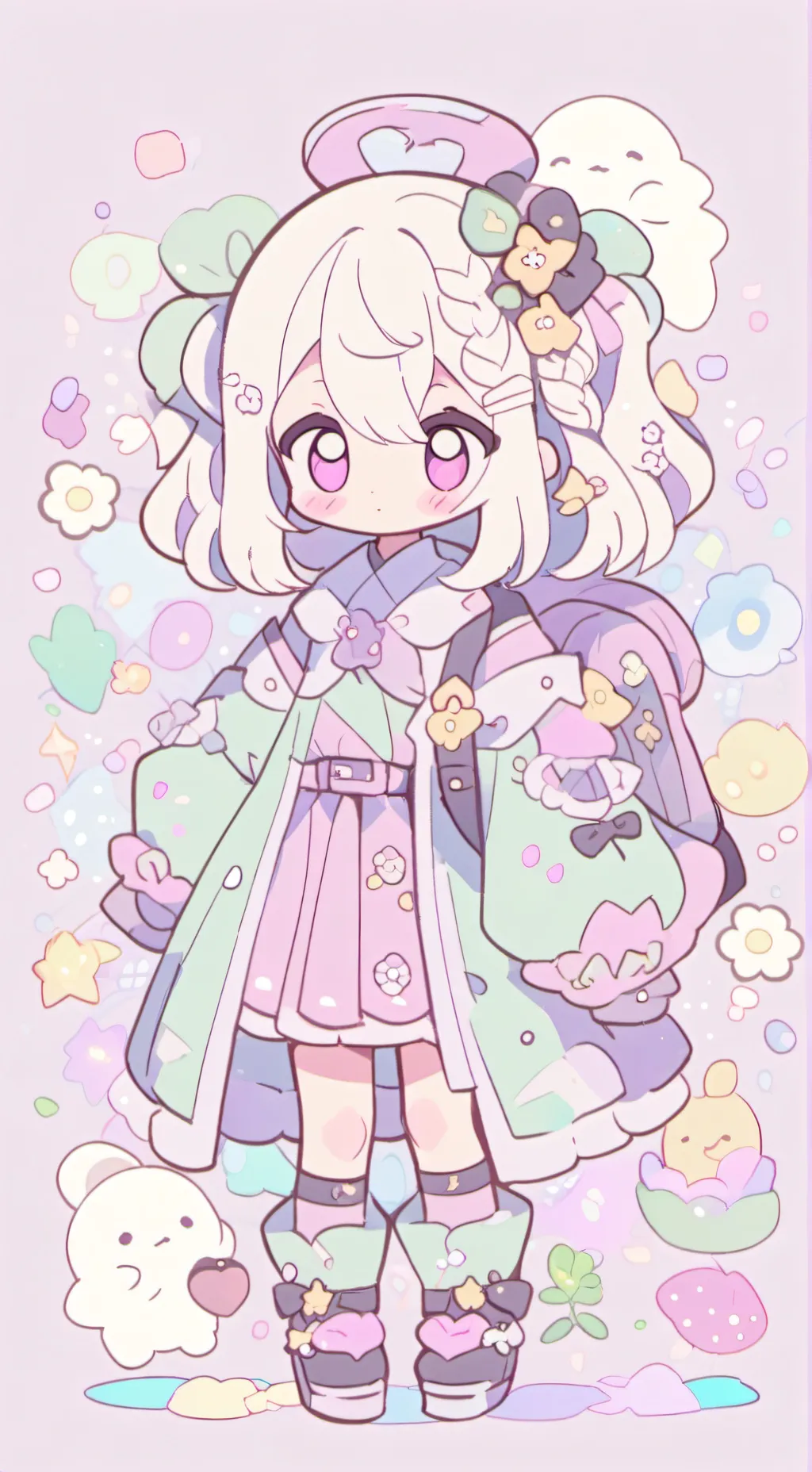 ai character: Dw Squid game background