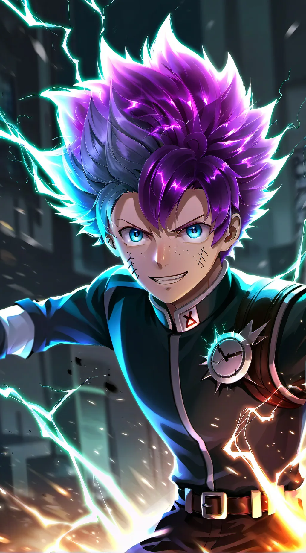 ai character: Denki Kaminari background