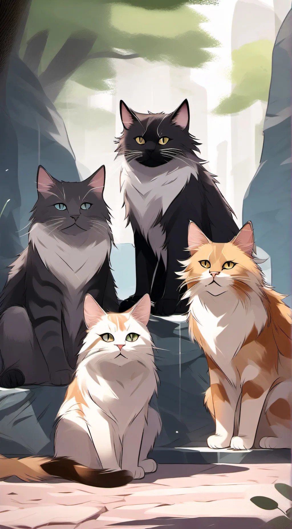 ai character: cat warriors background