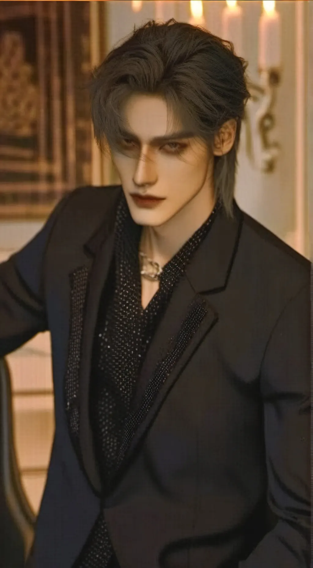 ai character: •Zeeky•🌑 background