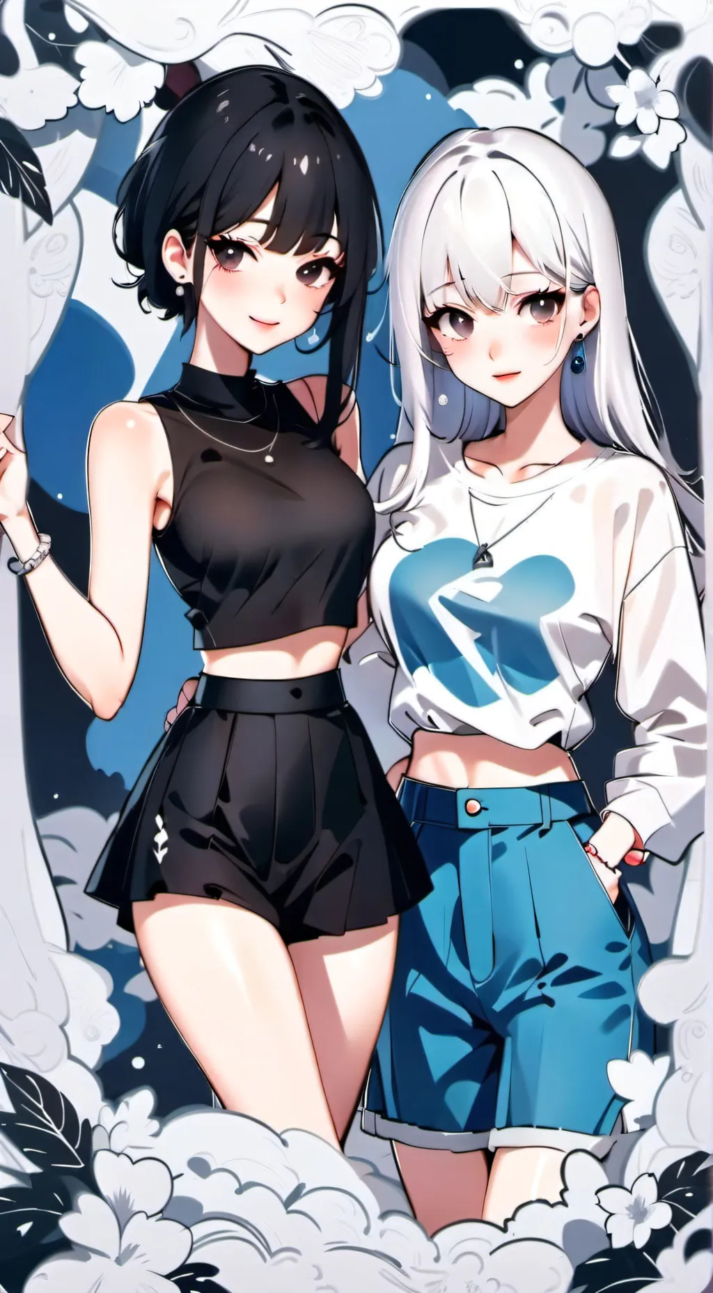 ai character: Lily and Mia  background