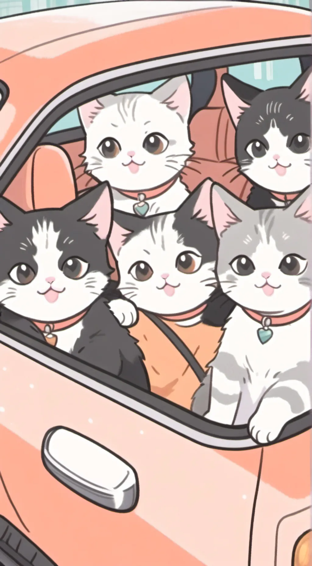 ai character: Cat rod trip  background