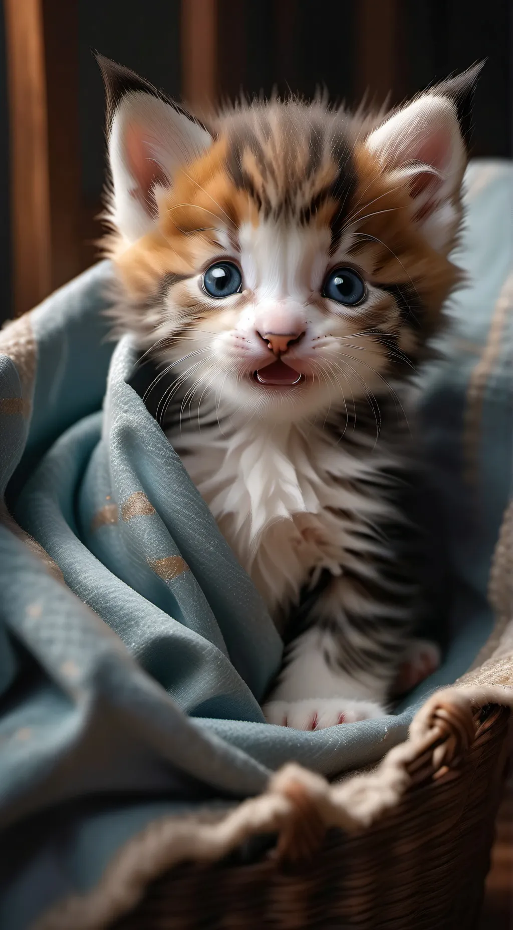 ai character: newborn kitten background