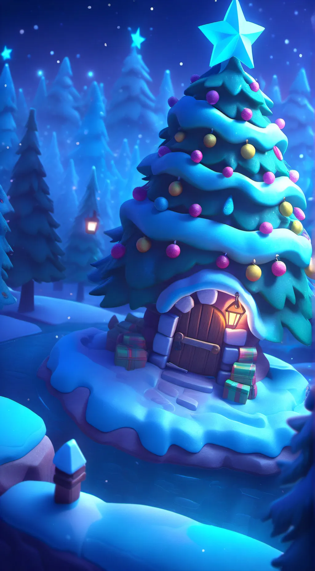 ai character: MHA christmas  background