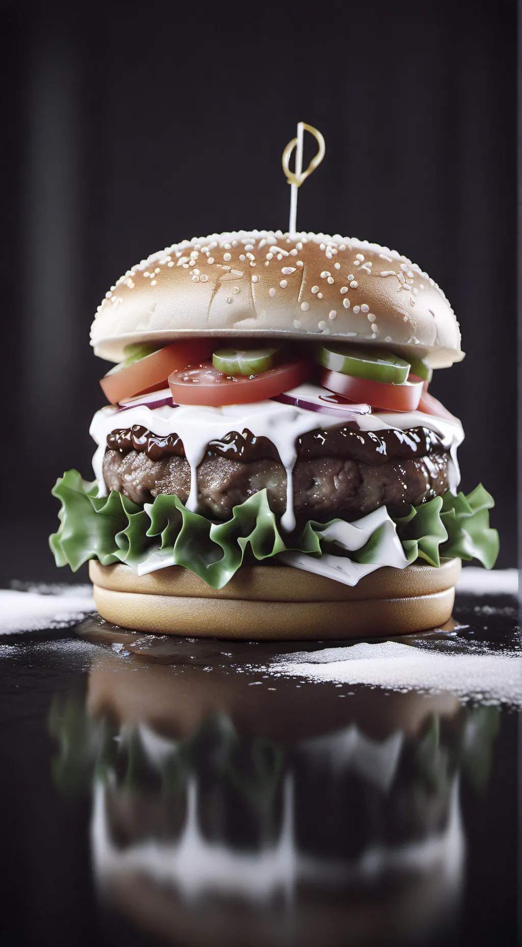 ai character: BURGER  background