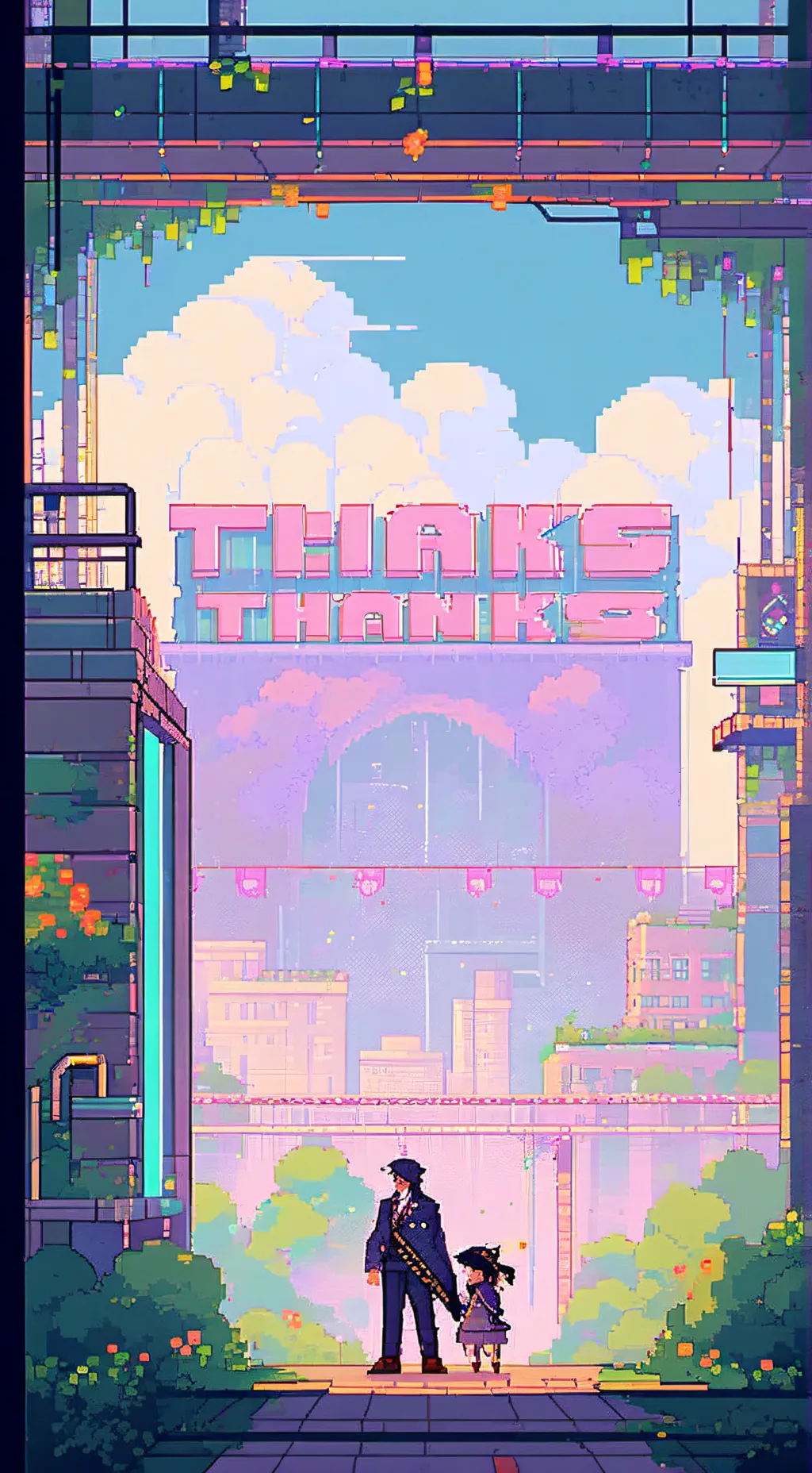 ai character: Thanks background