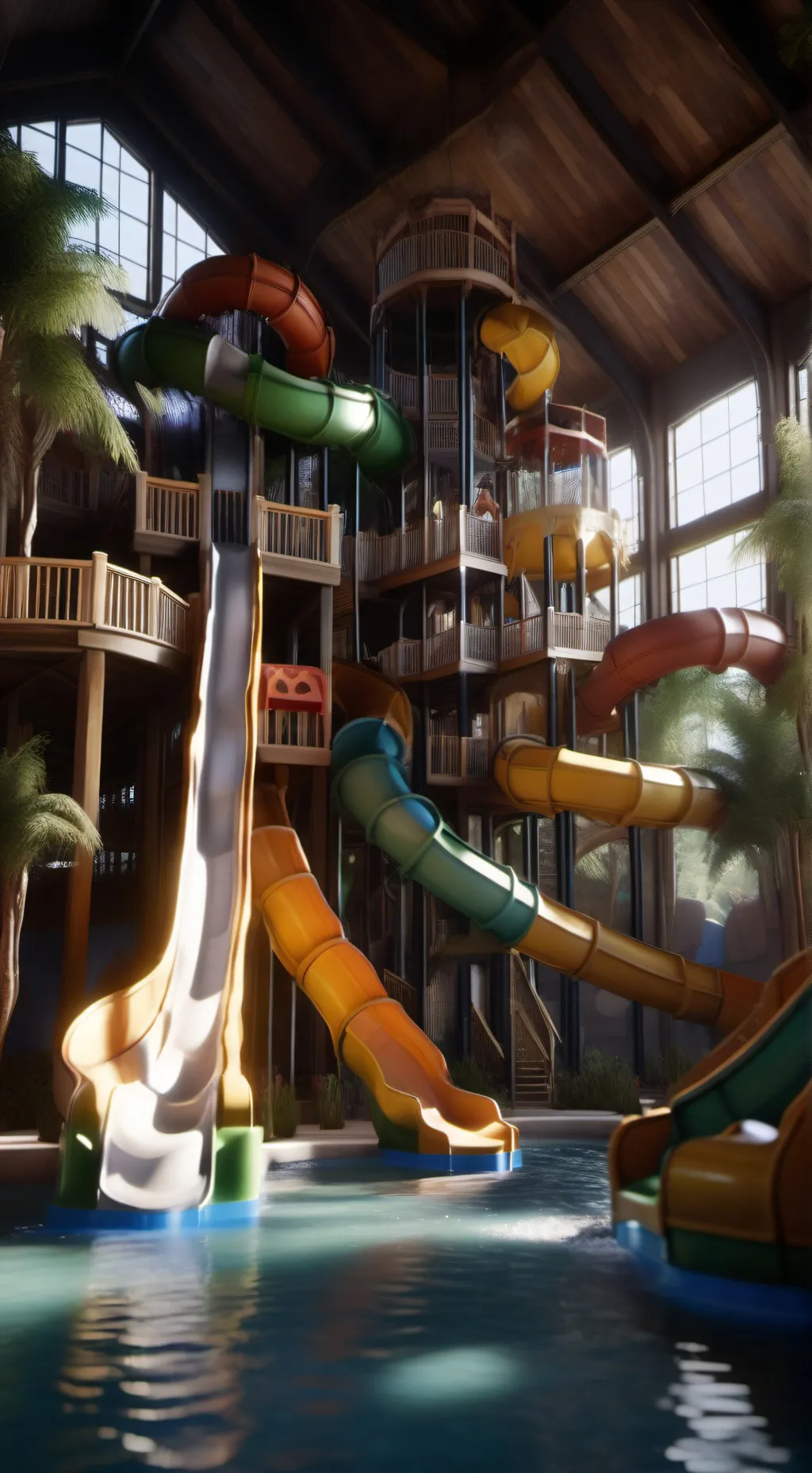 ai character: water Park  background