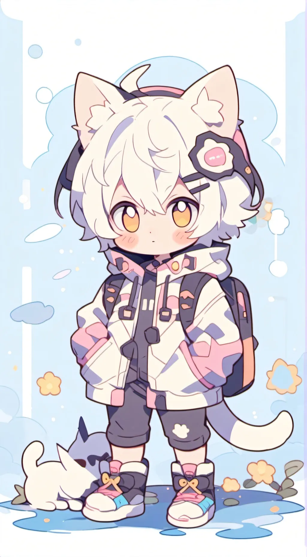 ai character: Stray kitten background