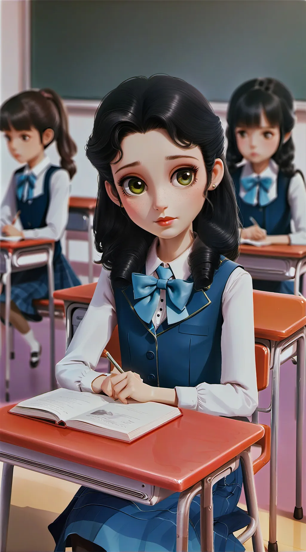 ai character: classroom background