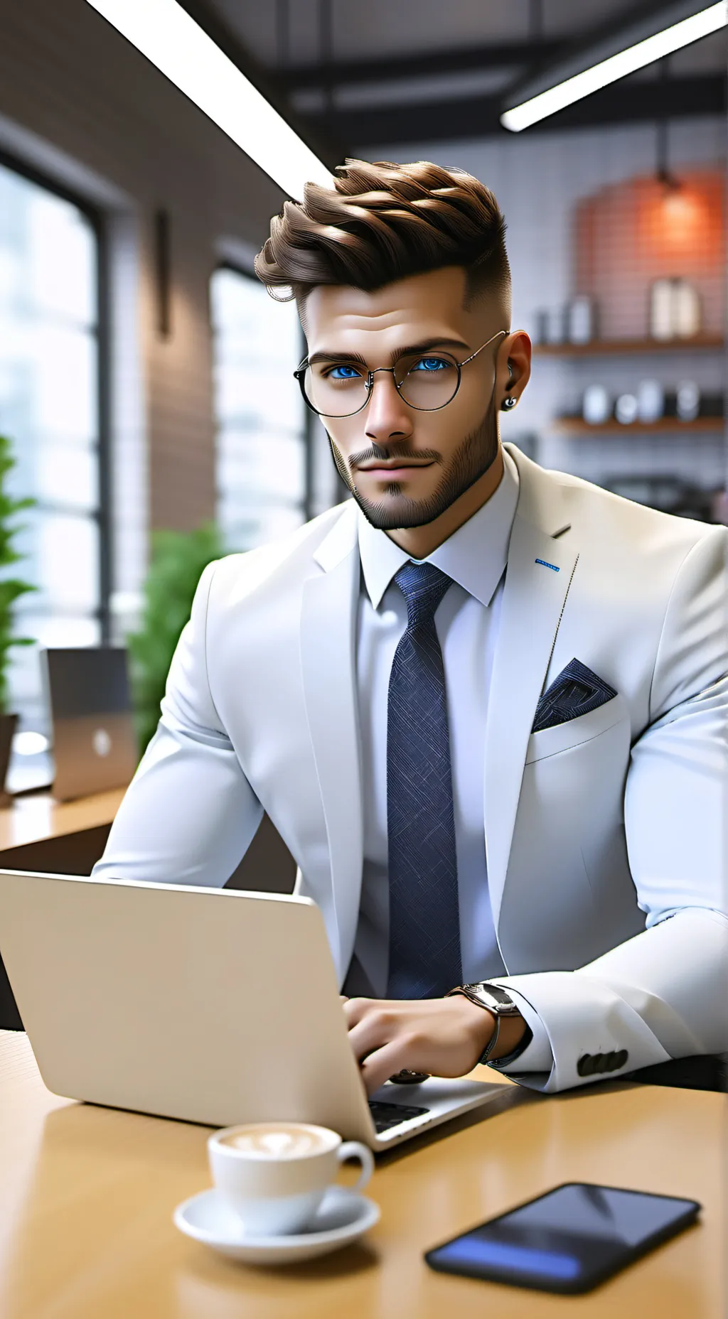 ai character: The Mysterious Entrepreneur background