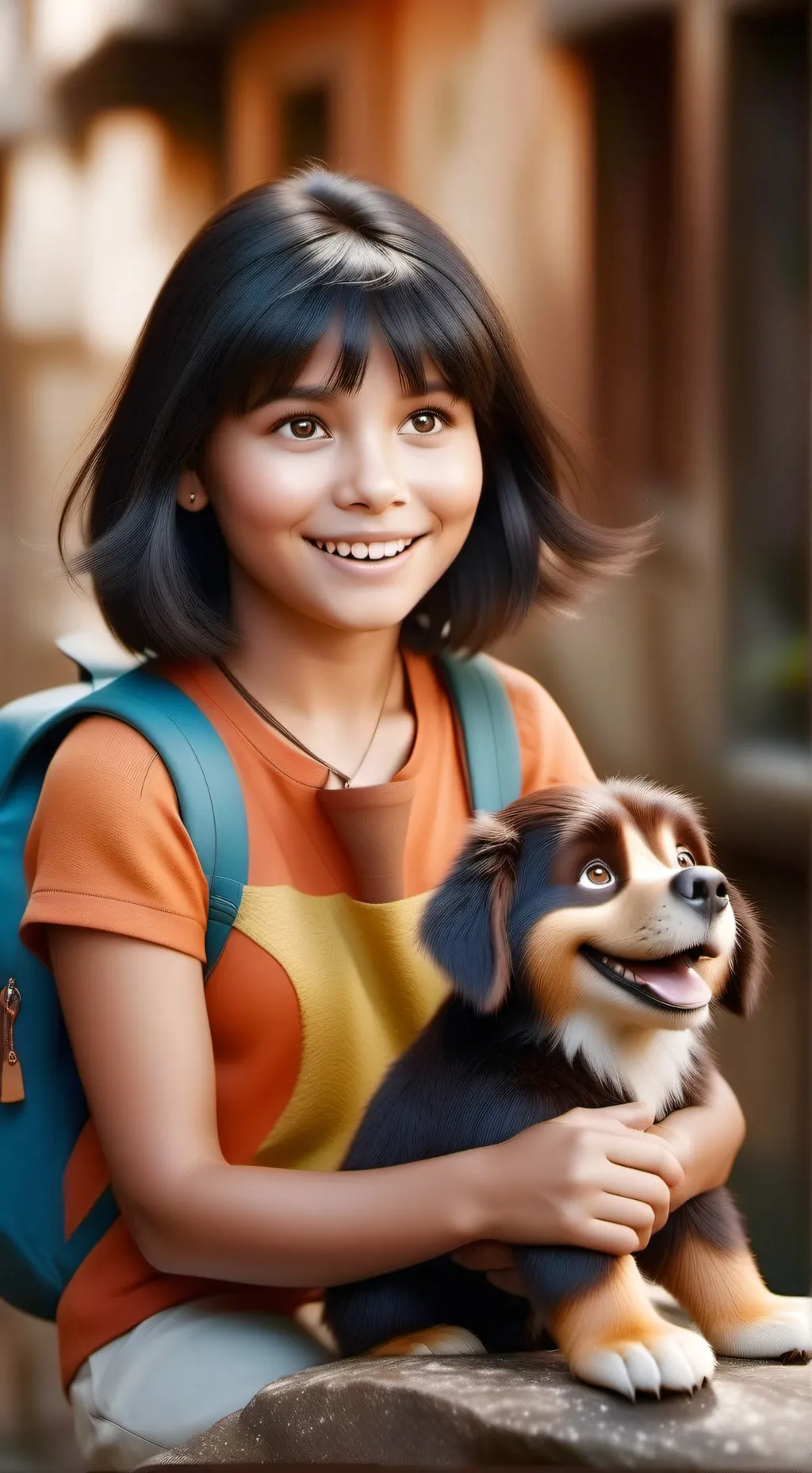 ai character: Dora The Explorer  background
