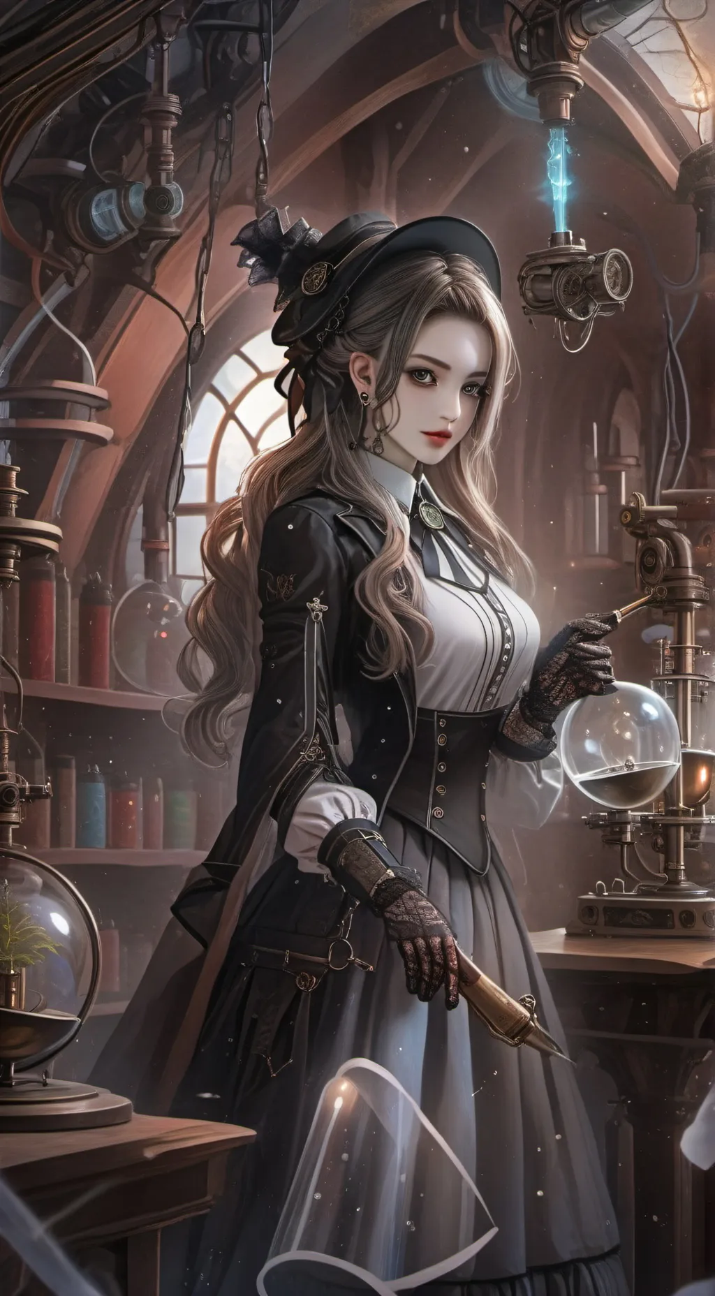 ai character: Monika drevis background