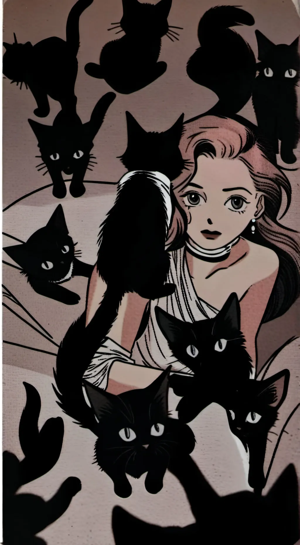 ai character: flood of kittens background