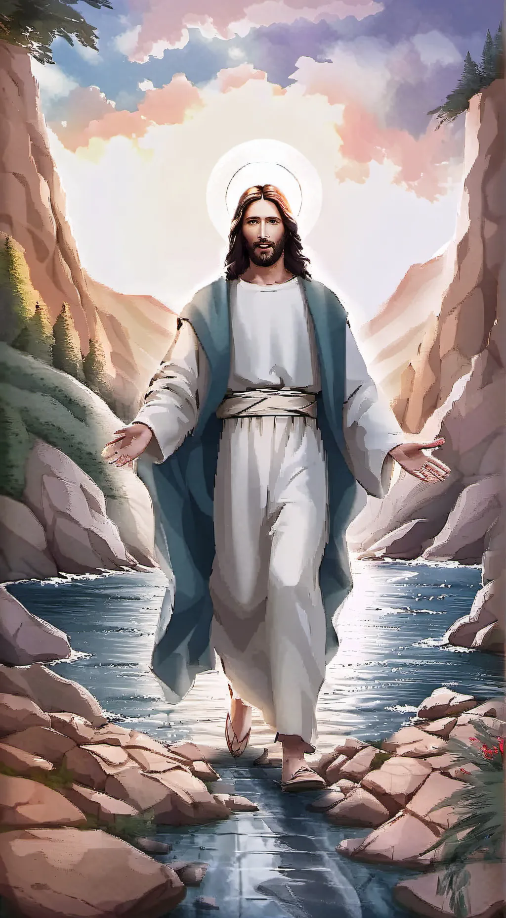 ai character: Jesus background