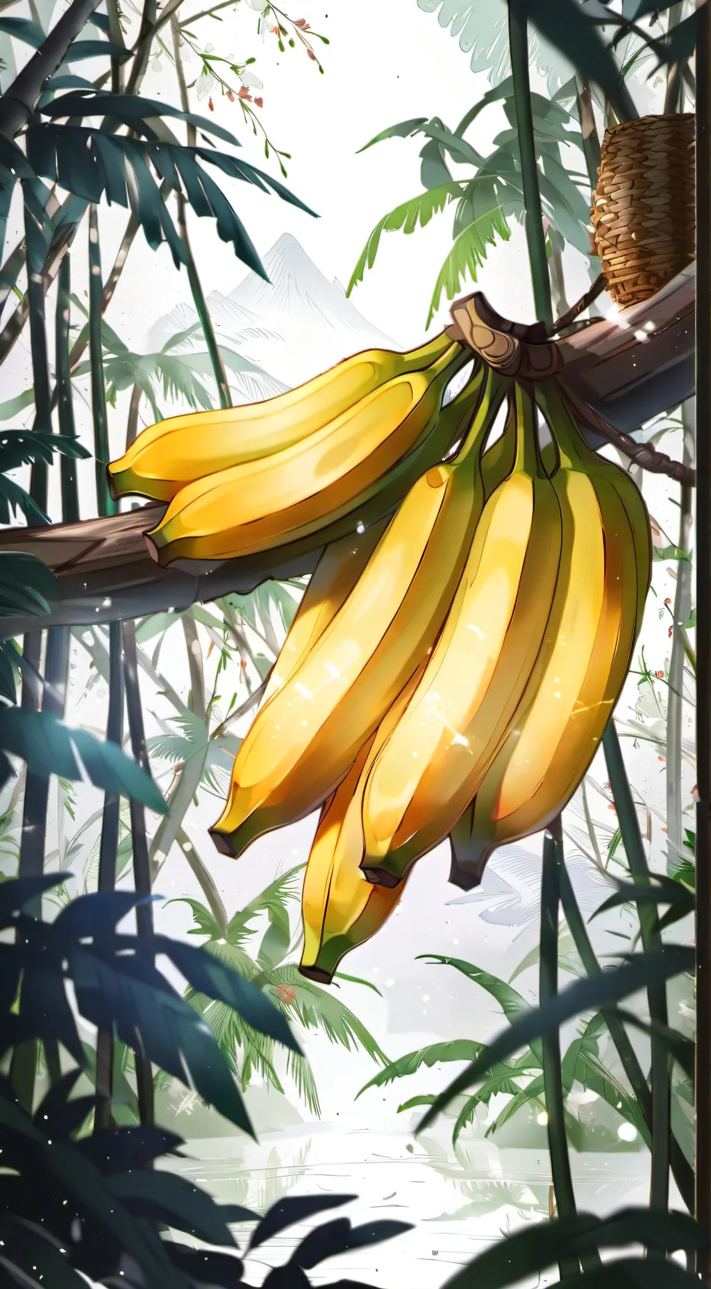 ai character: Banana background