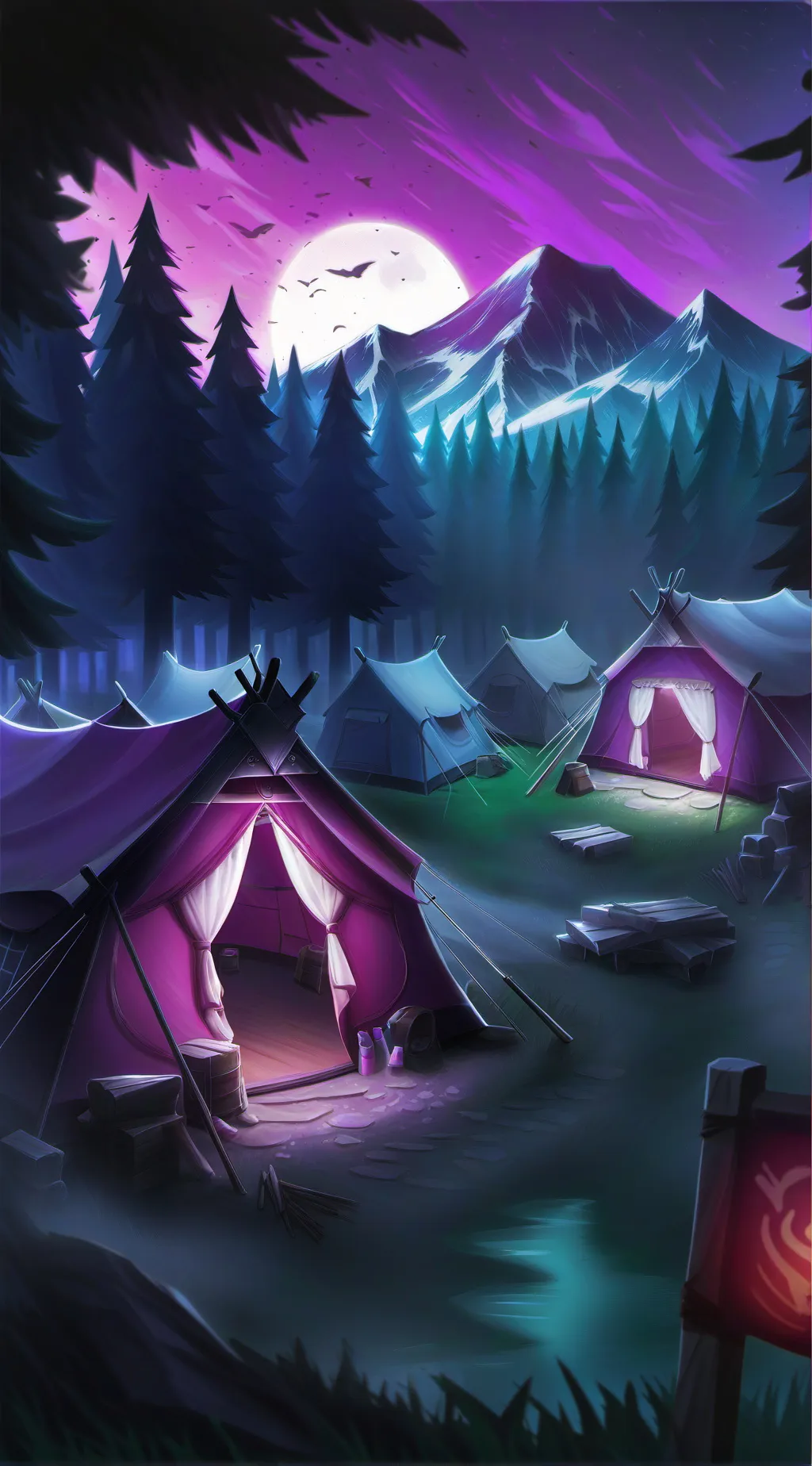 ai character: Sunrise Camp ☆ background