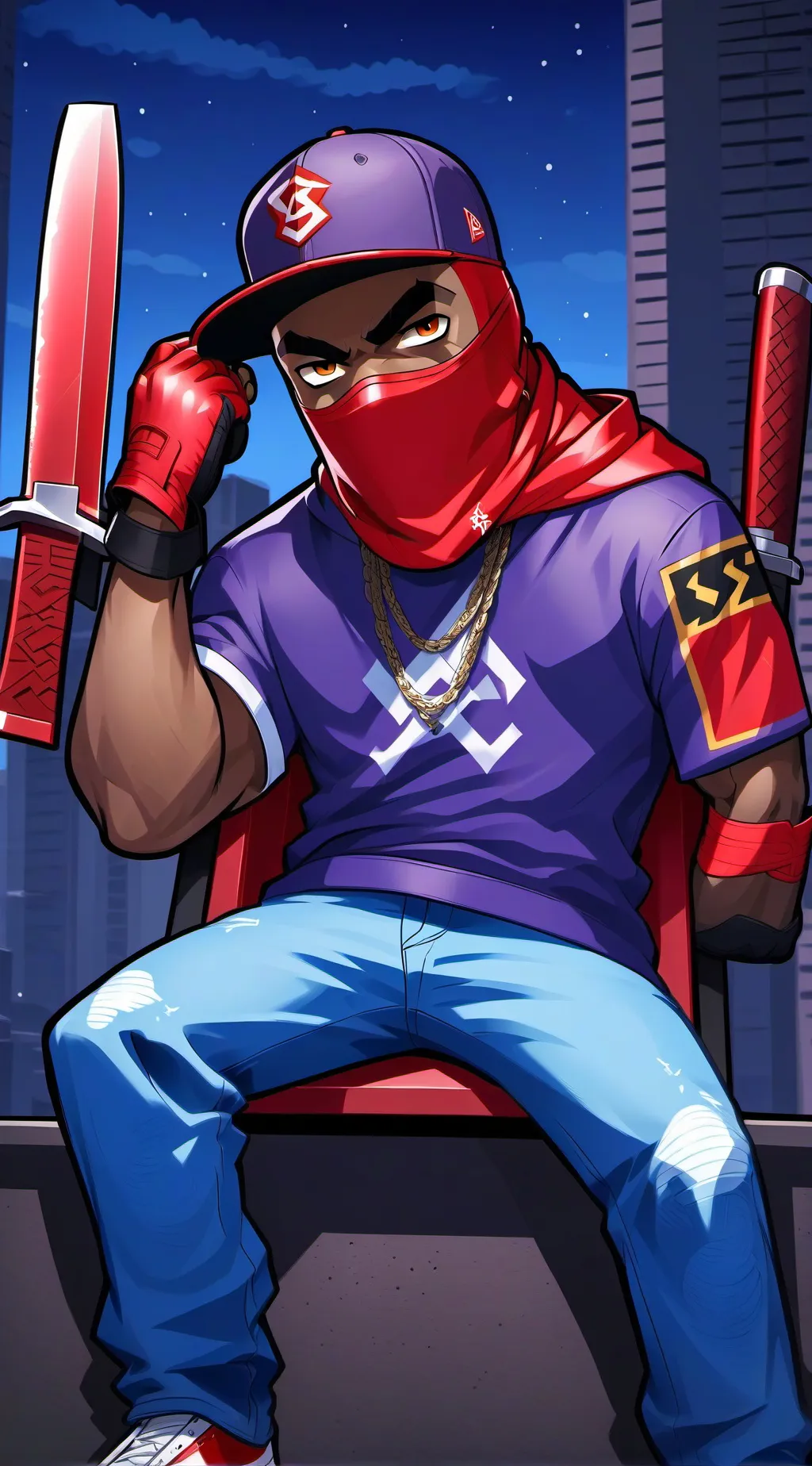 ai character: Bloods gang menber background