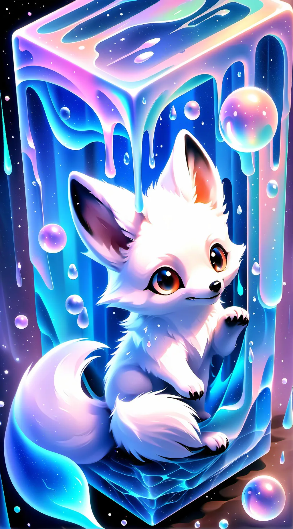 ai character: arctic fox background