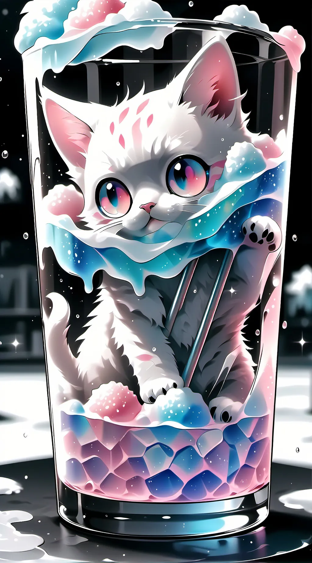 ai character: Cat in a cup :D background