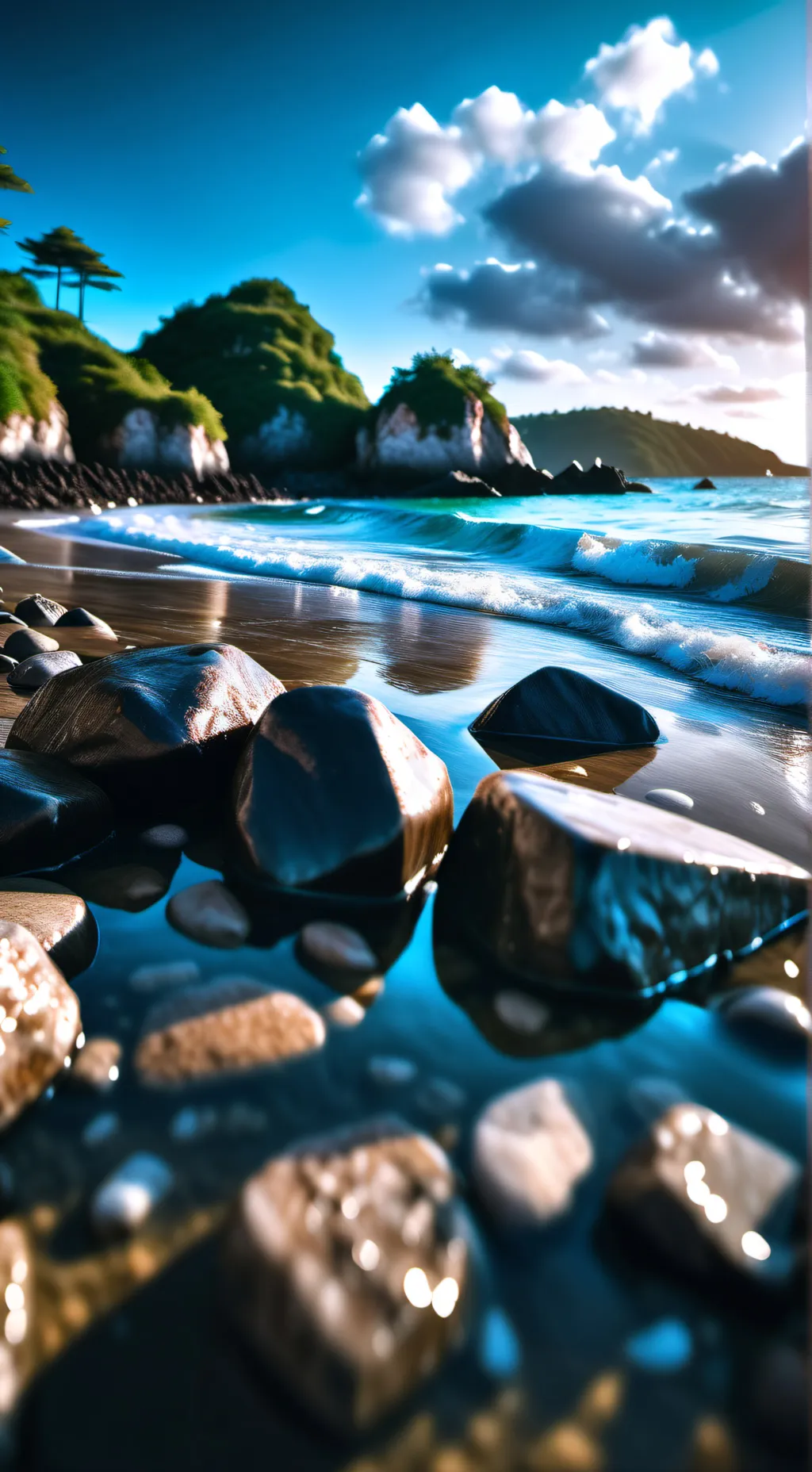 ai character: Beach 2025 background