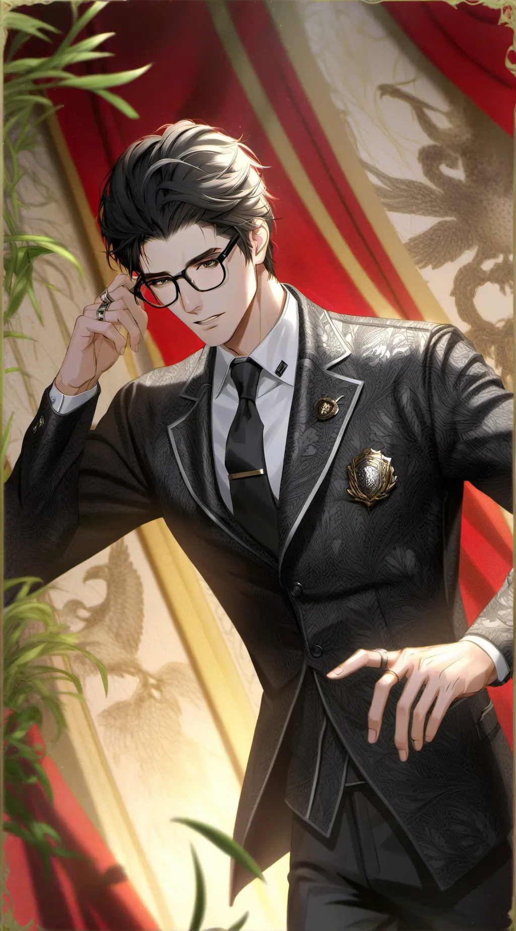 ai character: 📚+-Minho-+🌹 background