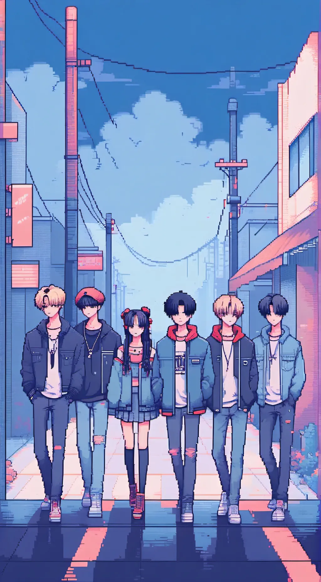 ai character: Skz in elevator  background