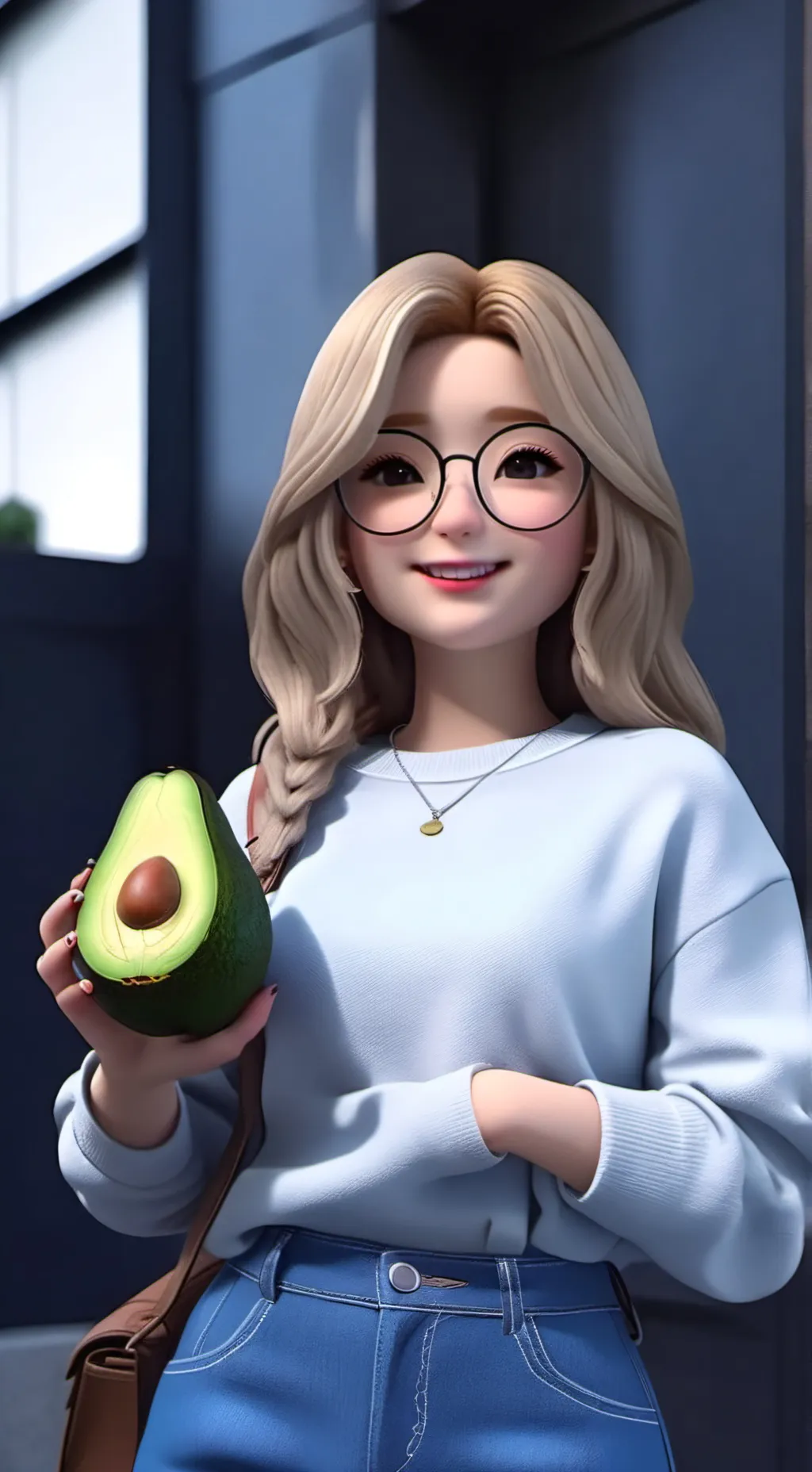 ai character: polina avocado  background