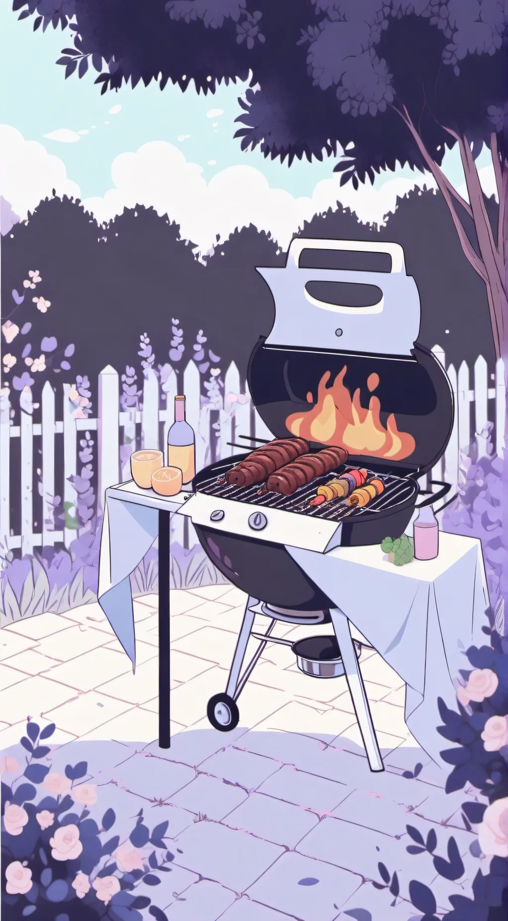 ai character: Squid Game BBQ background