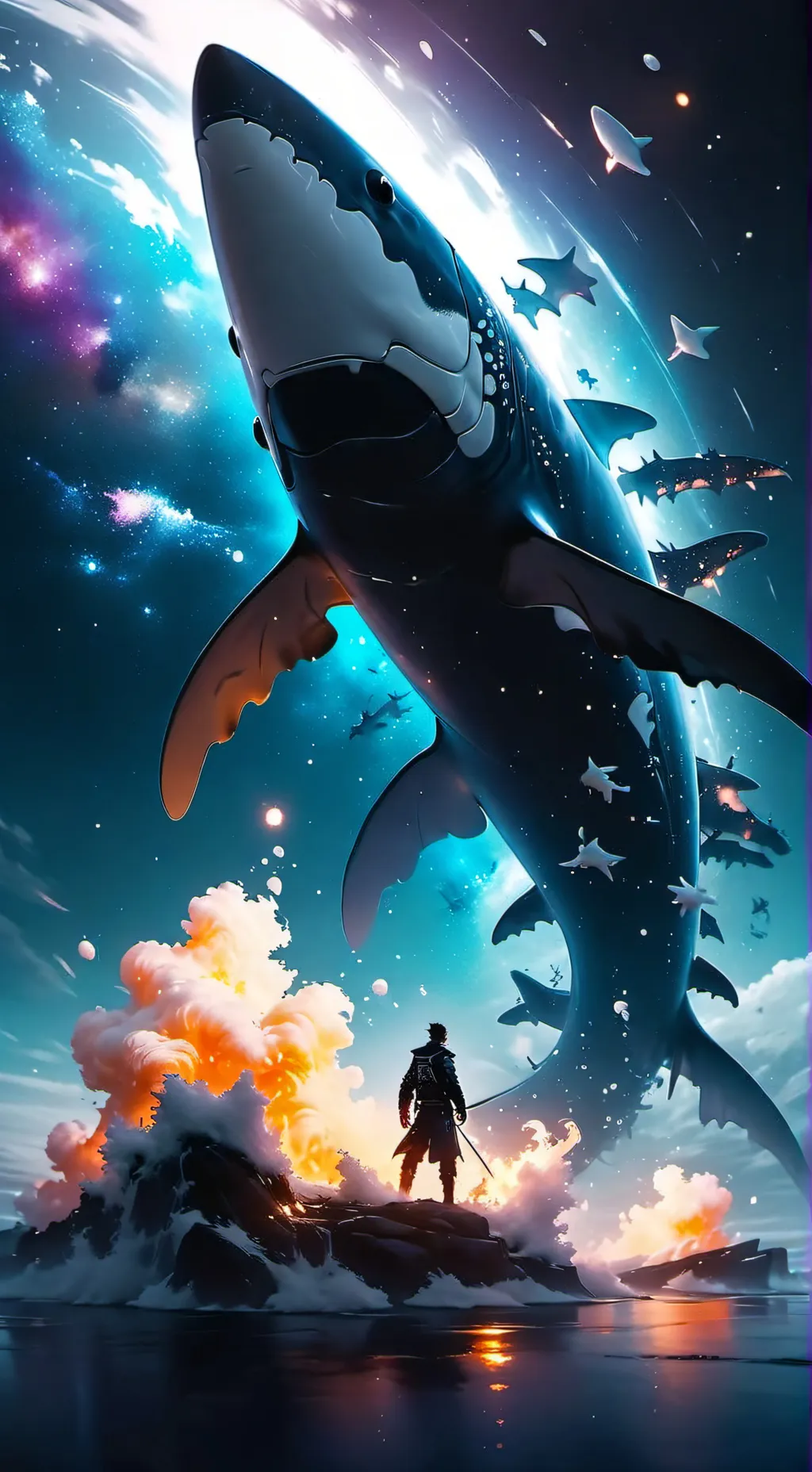 ai character: tv woman  background