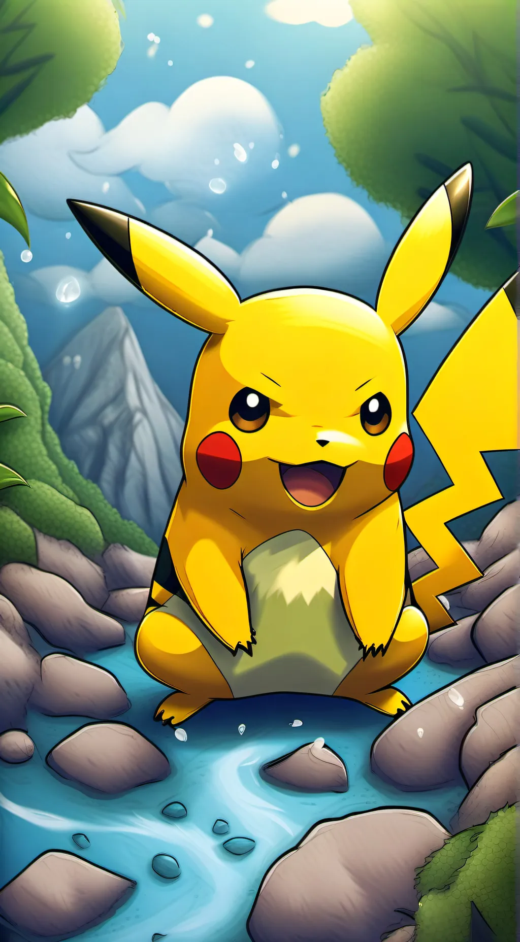 ai character: Pikachu🐁💛 background