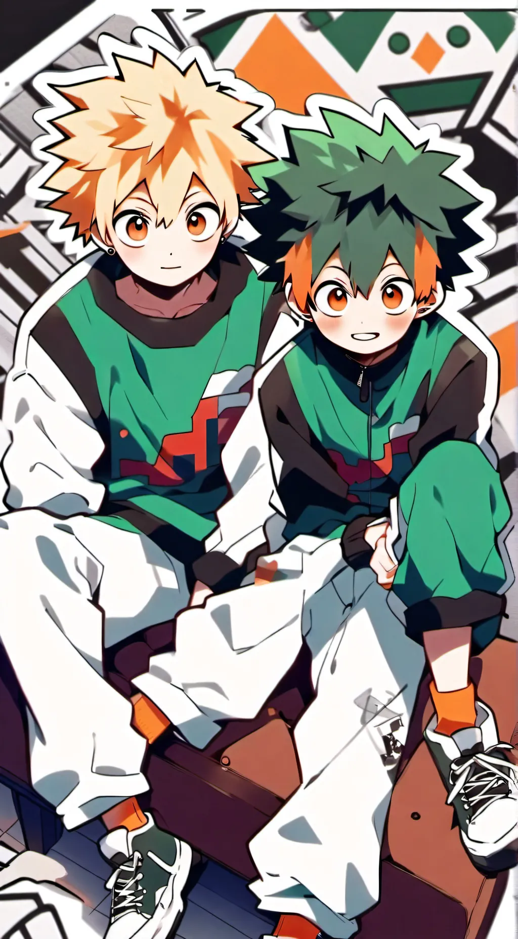 ai character: Bkdk 💚🧡💚🧡 background
