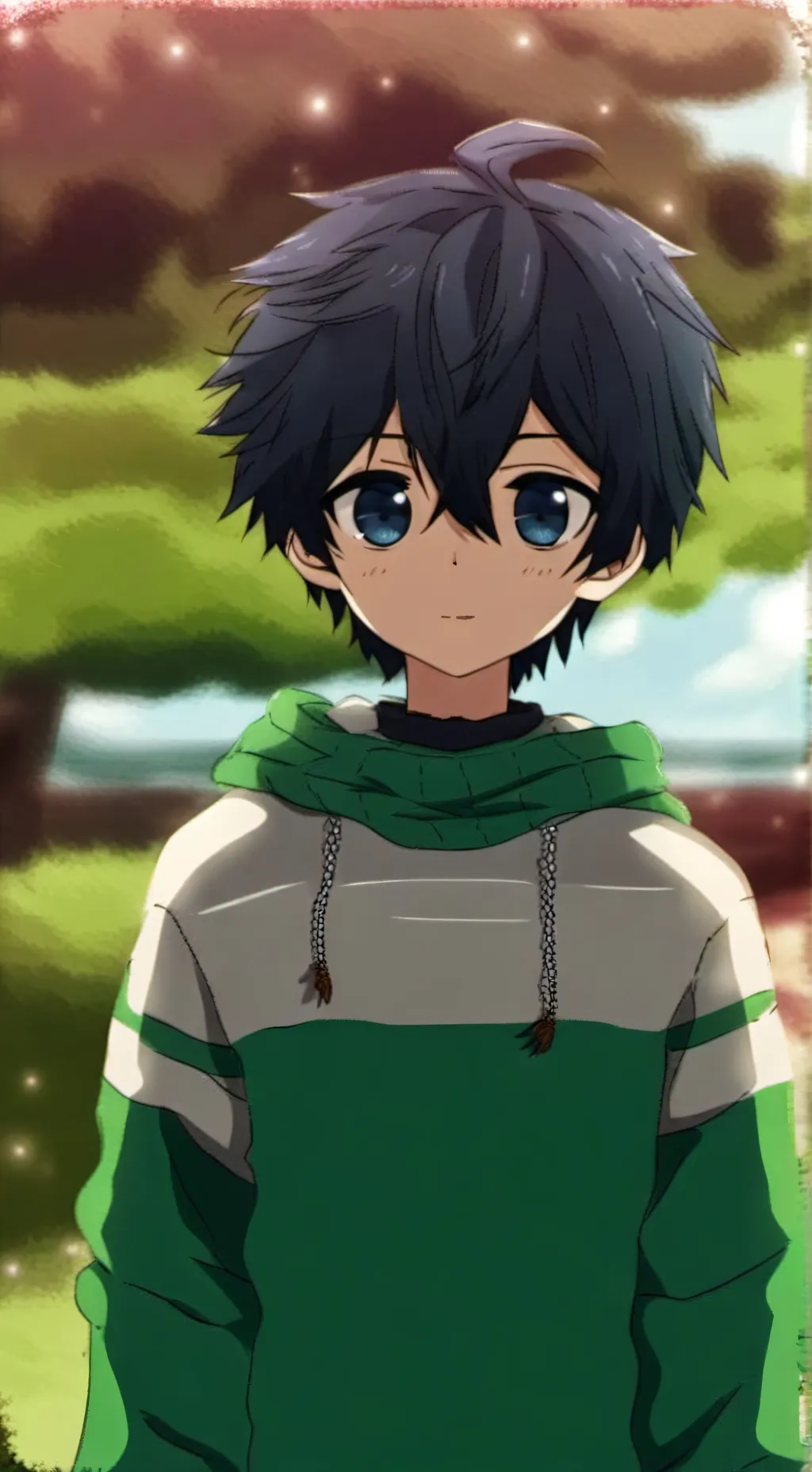 ai character: 🩵Саша🩵 background