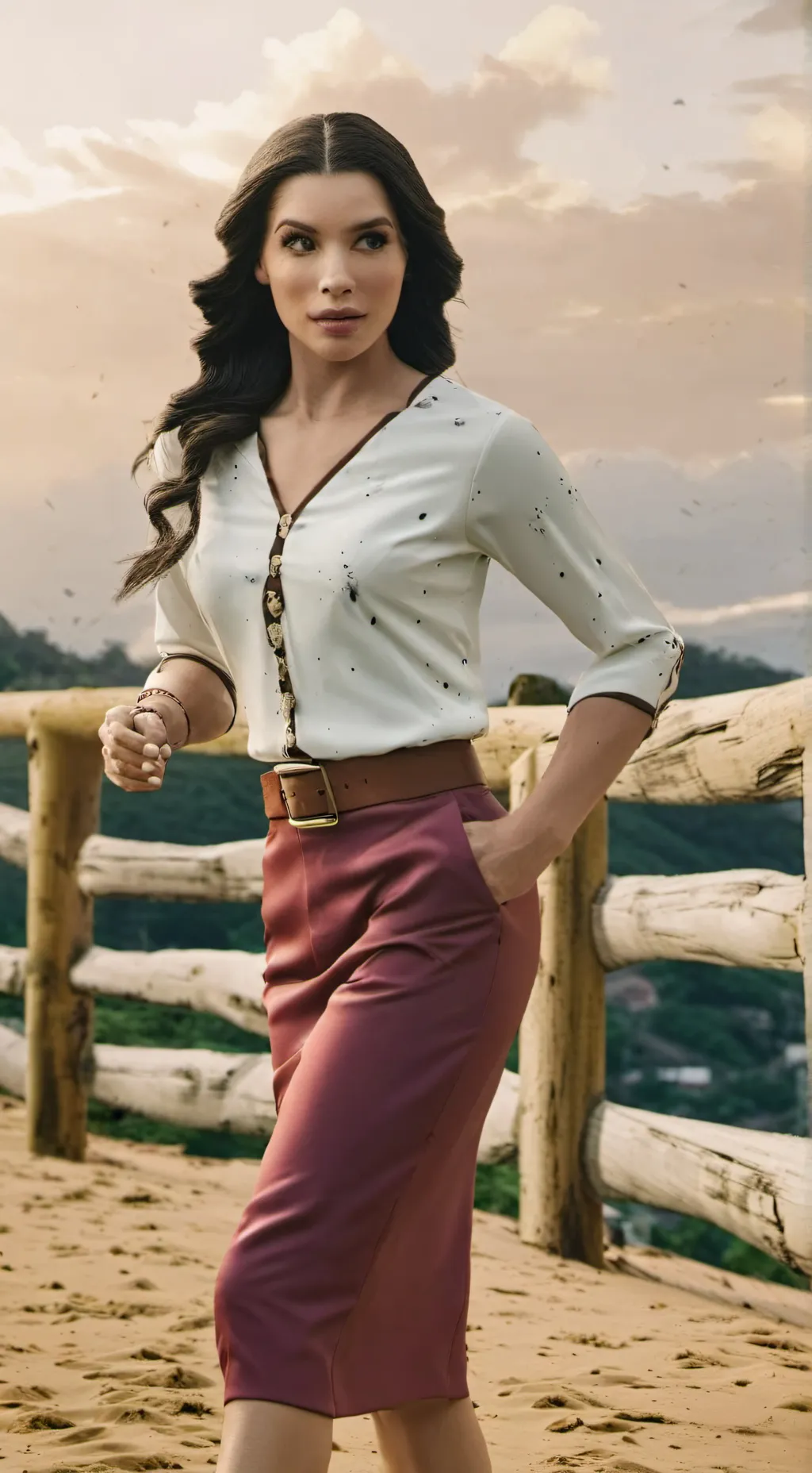 ai character: mulher maravilha  background