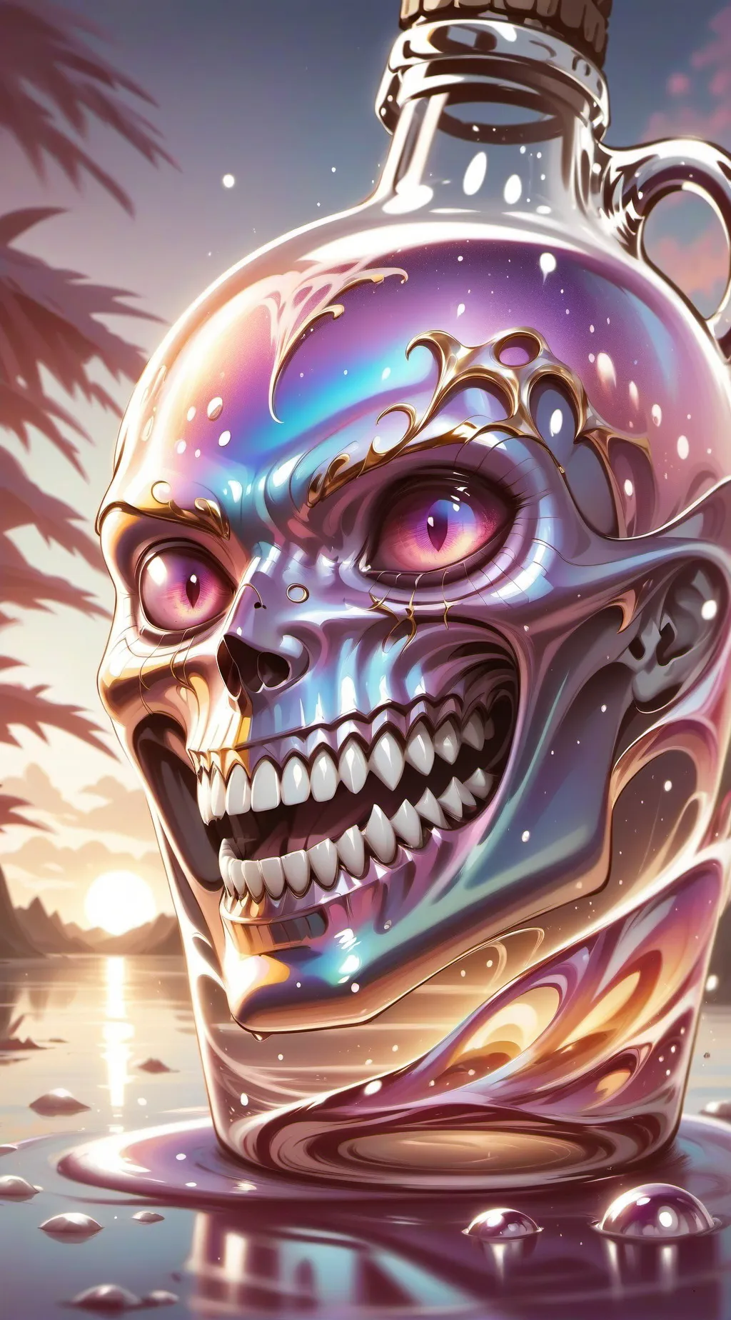 ai character: Galactic skull background