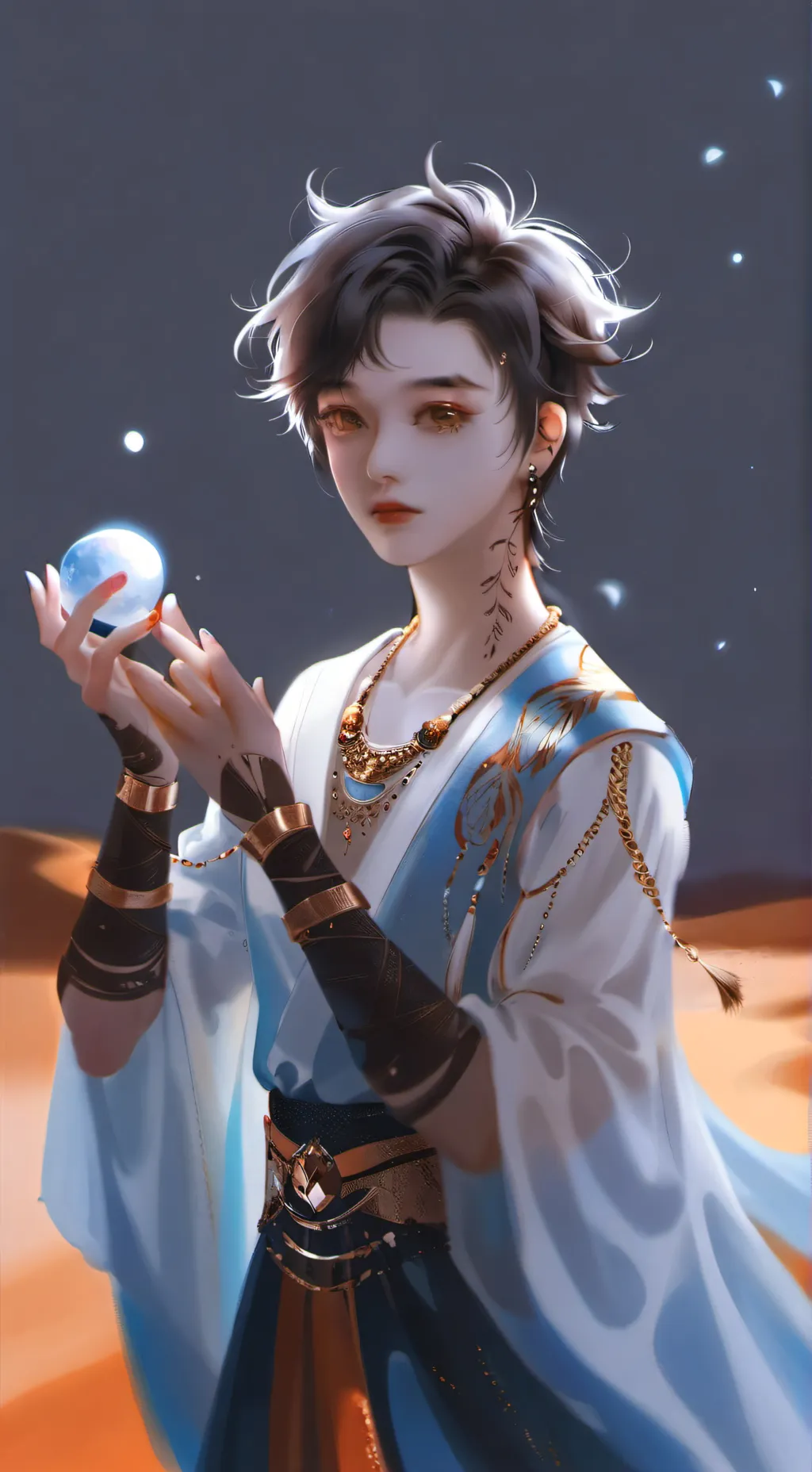 ai character: Sand background