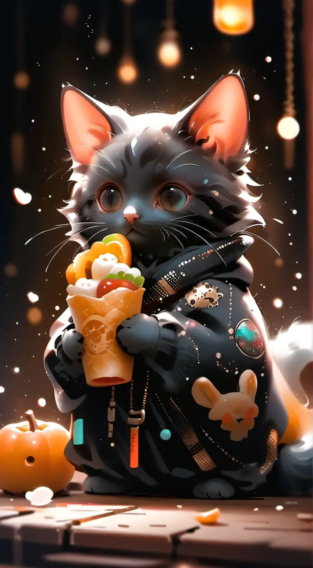 ai character: Homeless cat background