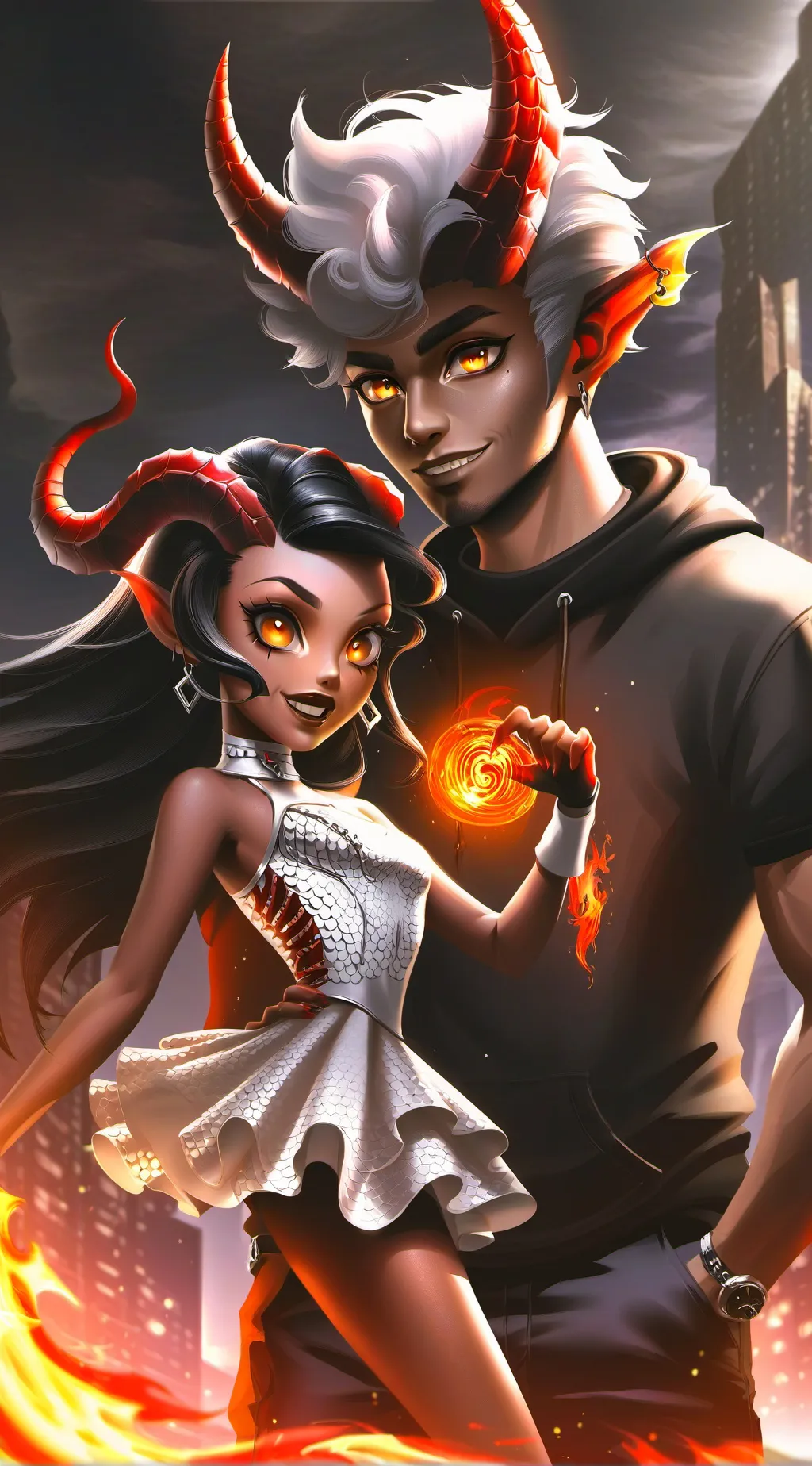 ai character: Travis and rissa  background