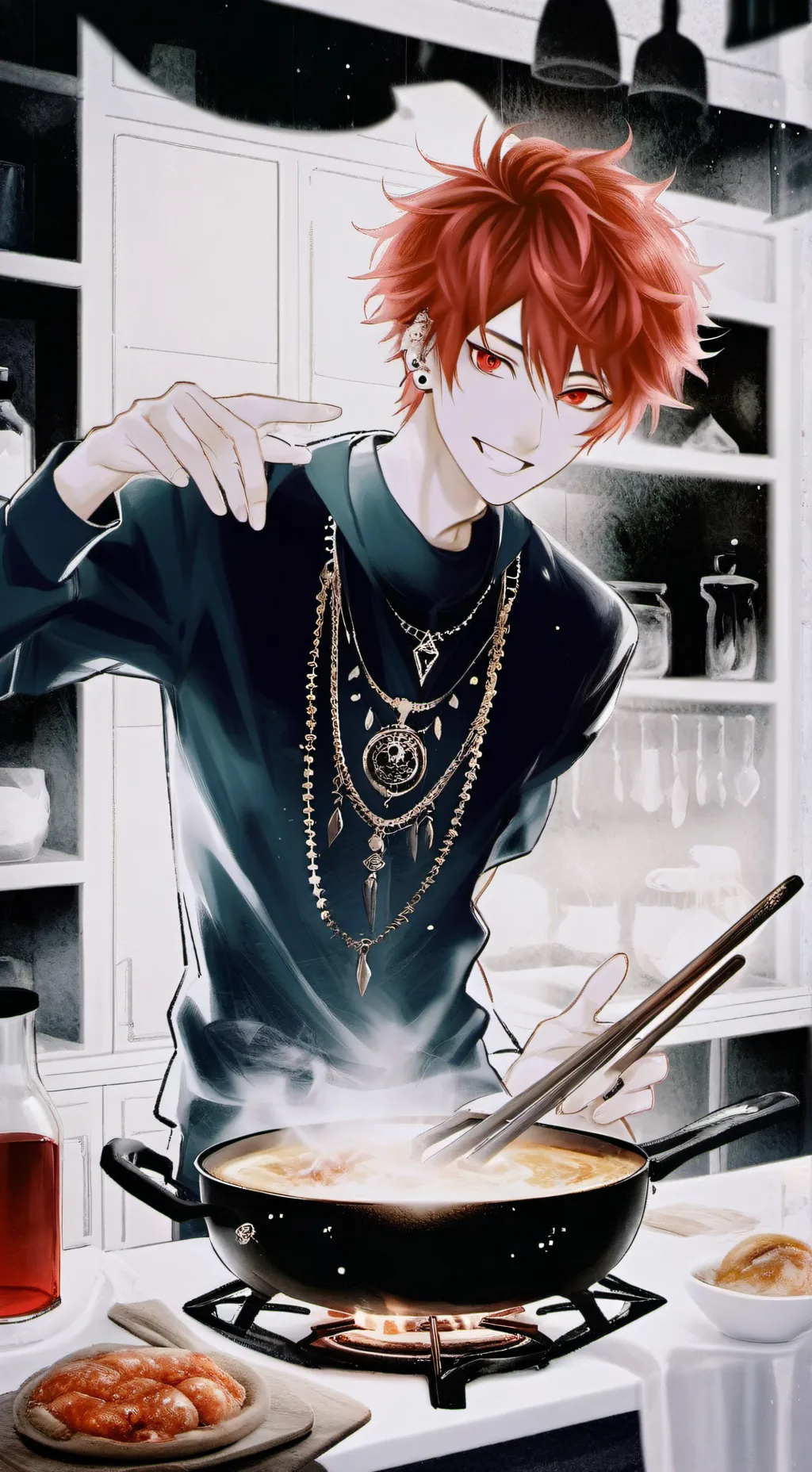 ai character: The Fiery-Red Enig background