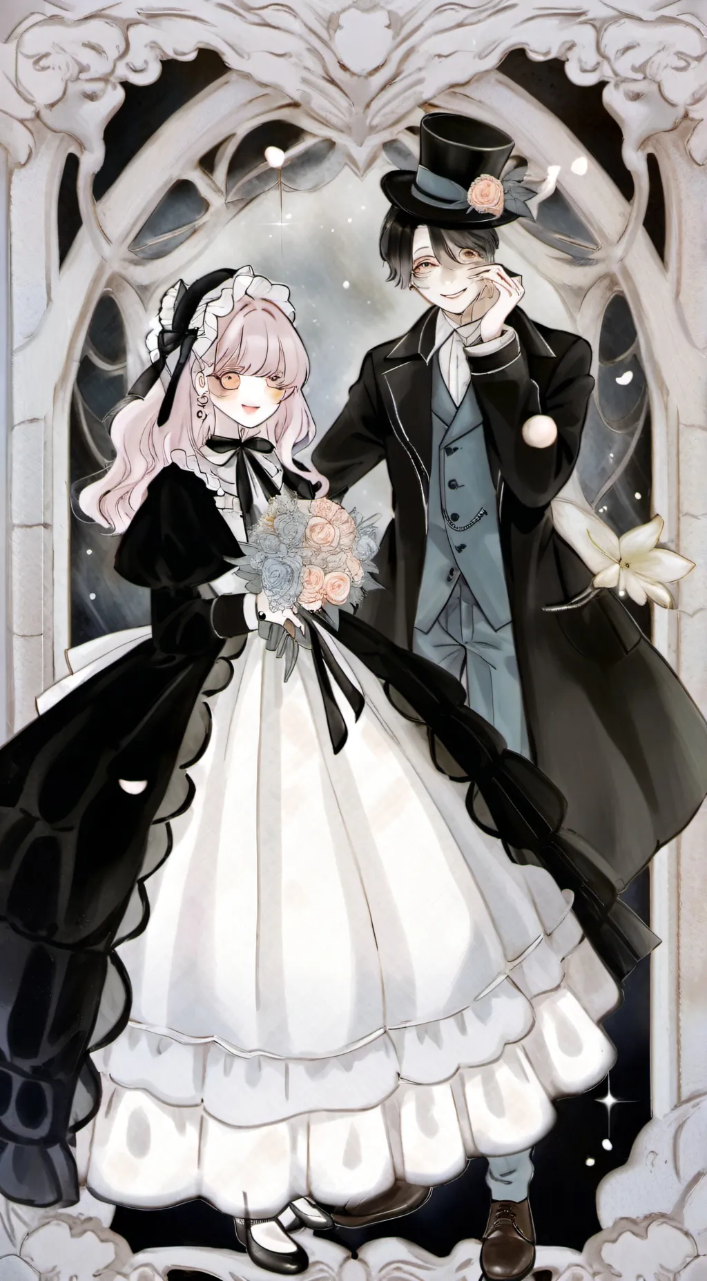 ai character: double fedora  background