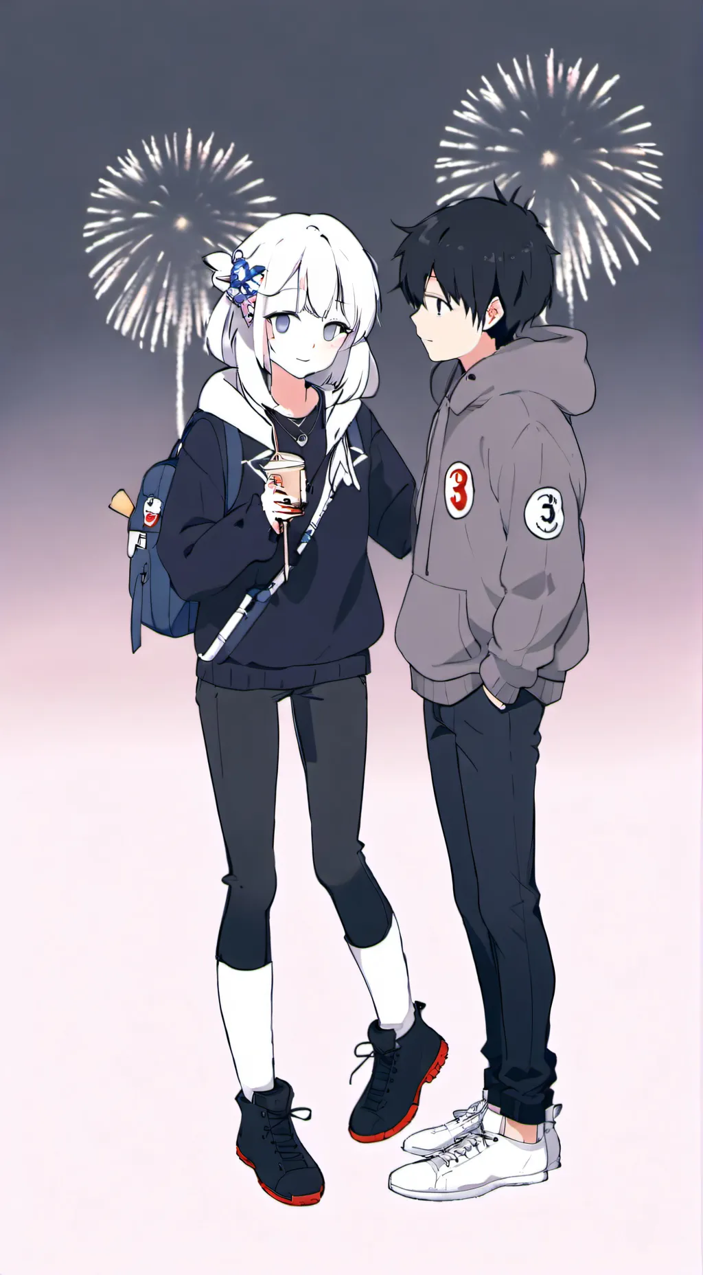 ai character: skz Fireworks background