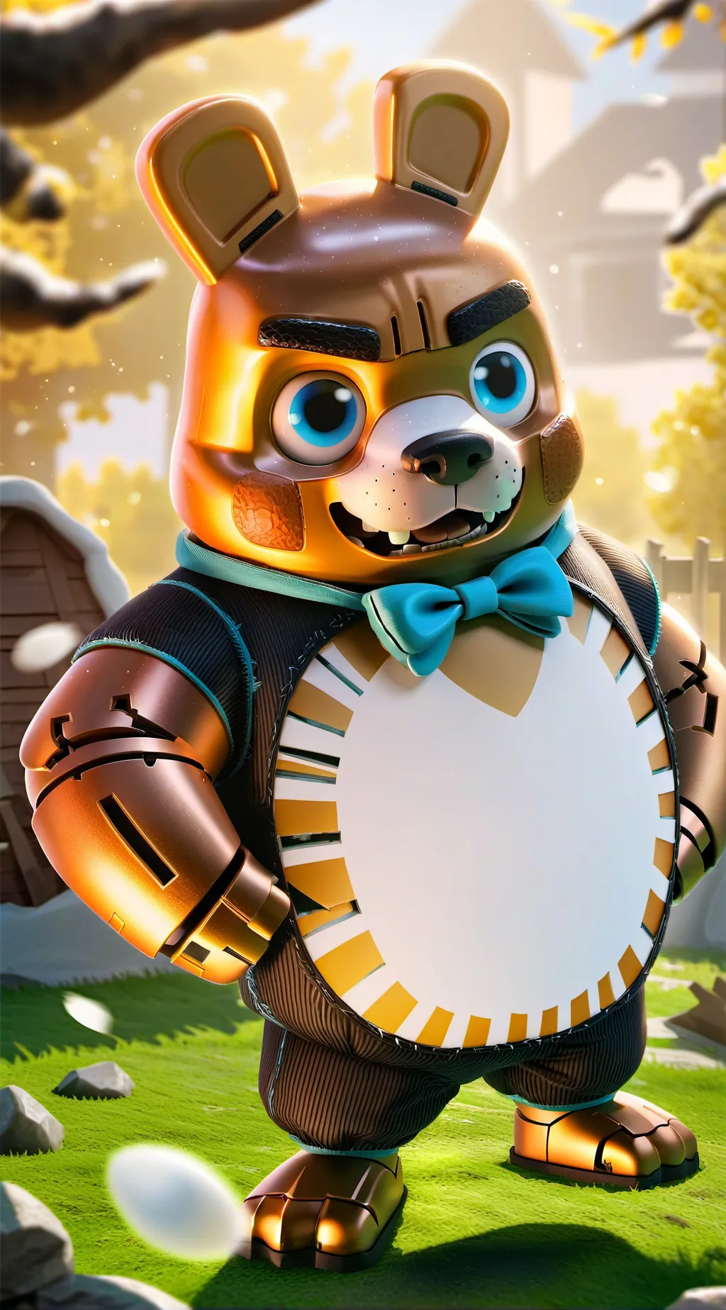 ai character: Freddy Eggzbear background