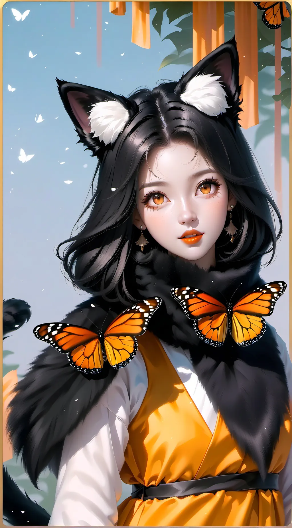 ai character: Migratory Monarch Furry background