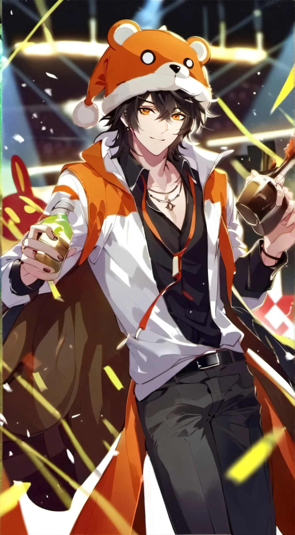 ai character: bear man background