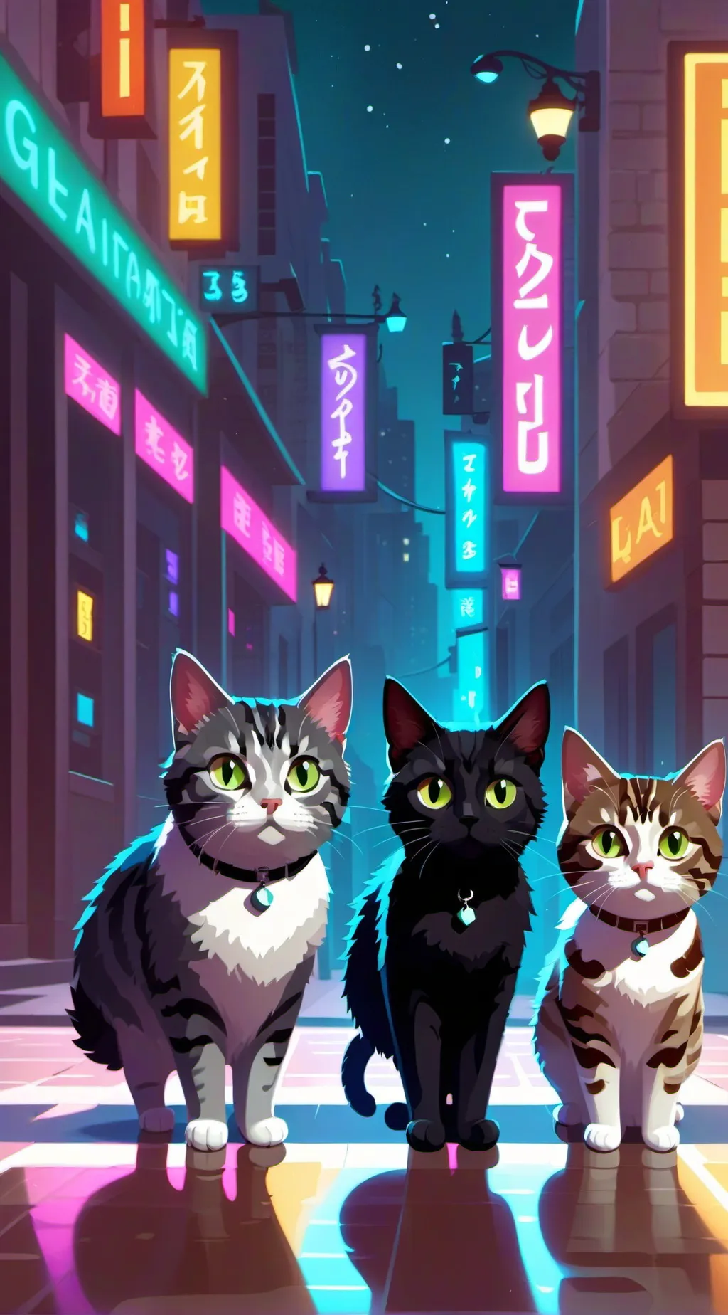 ai character: Mah kittehs background