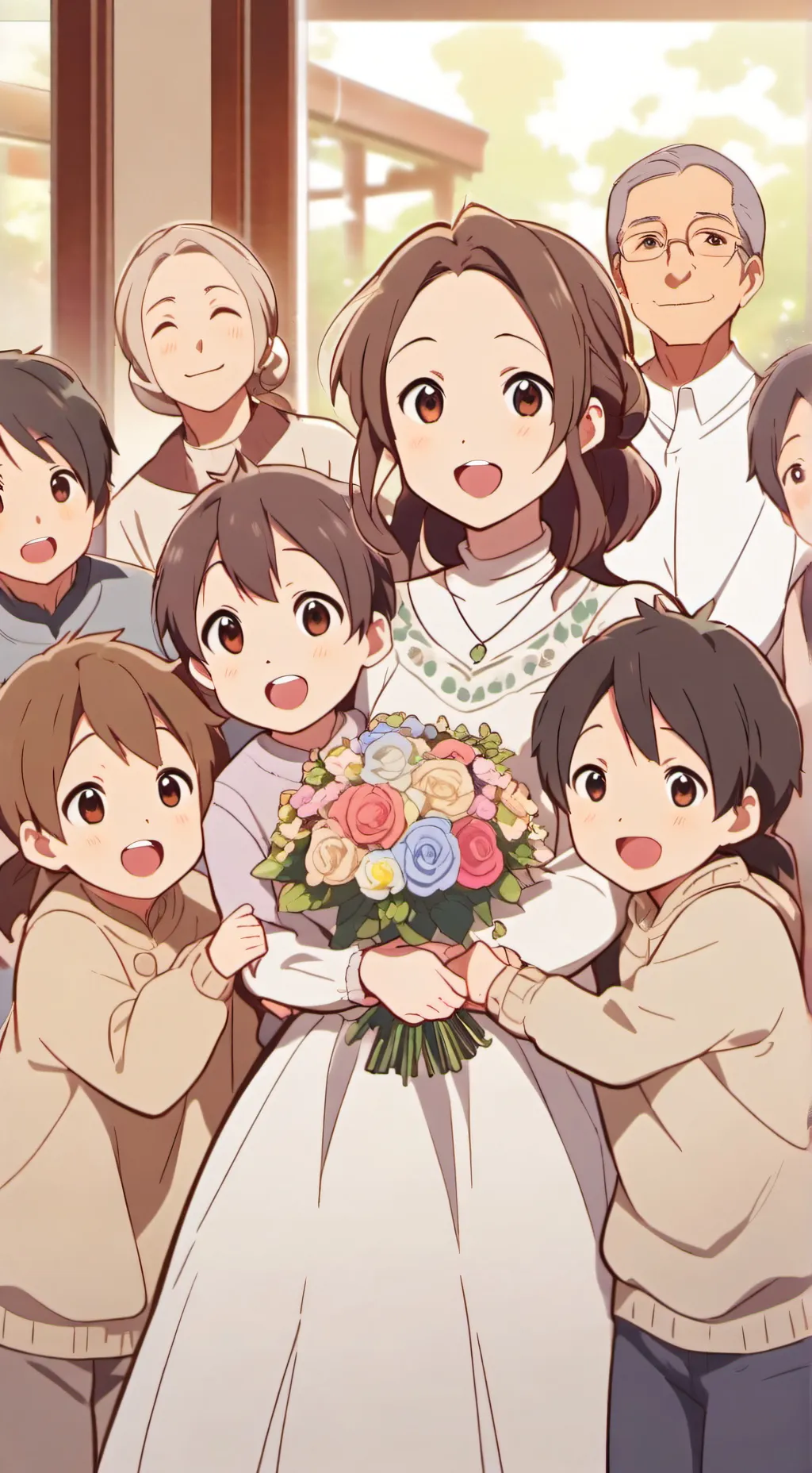 ai character:  Family road  trip background