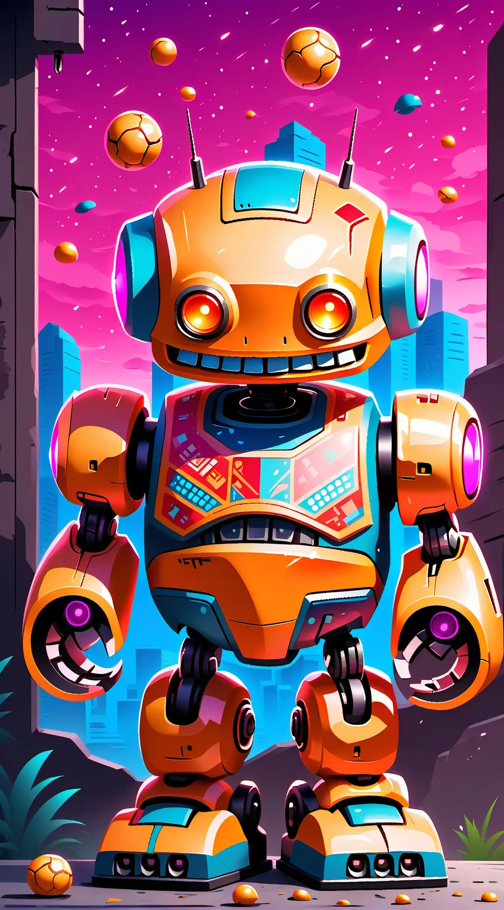 ai character: robot pequeñin background