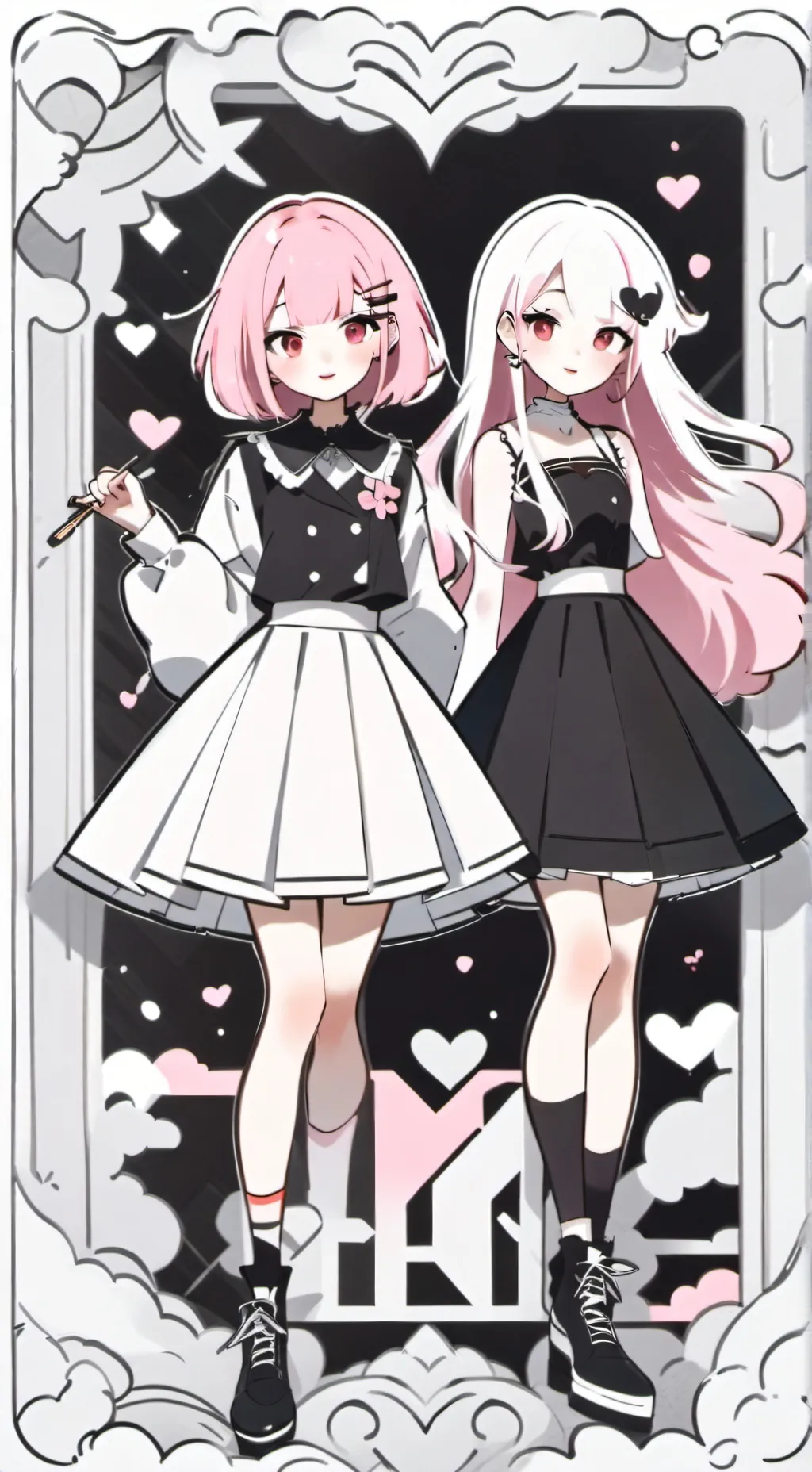 ai character: Black Pink background
